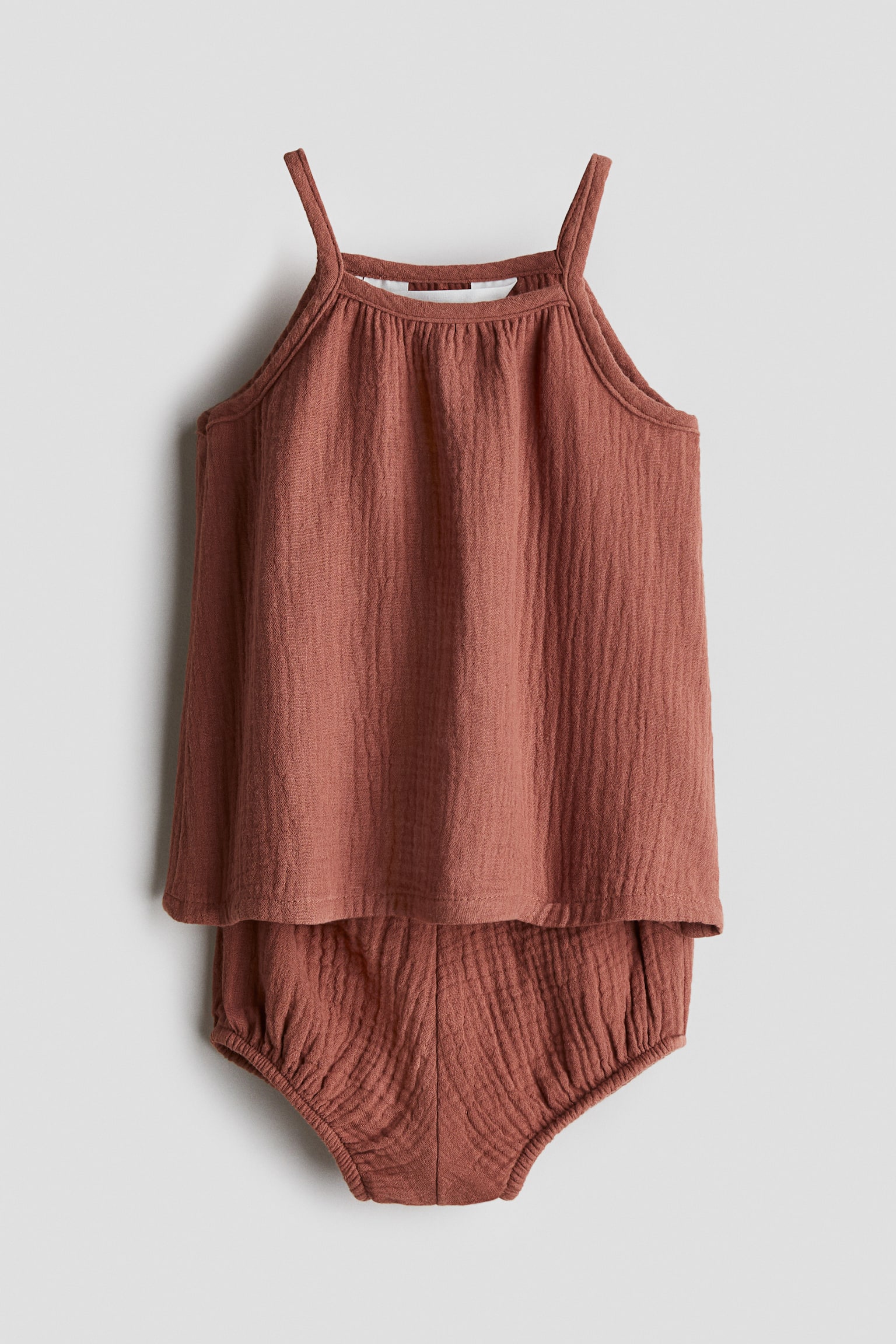 Детские комплекты H&M 2-Piece Cotton Muslin Set, цвет: Коричневый — фото 1