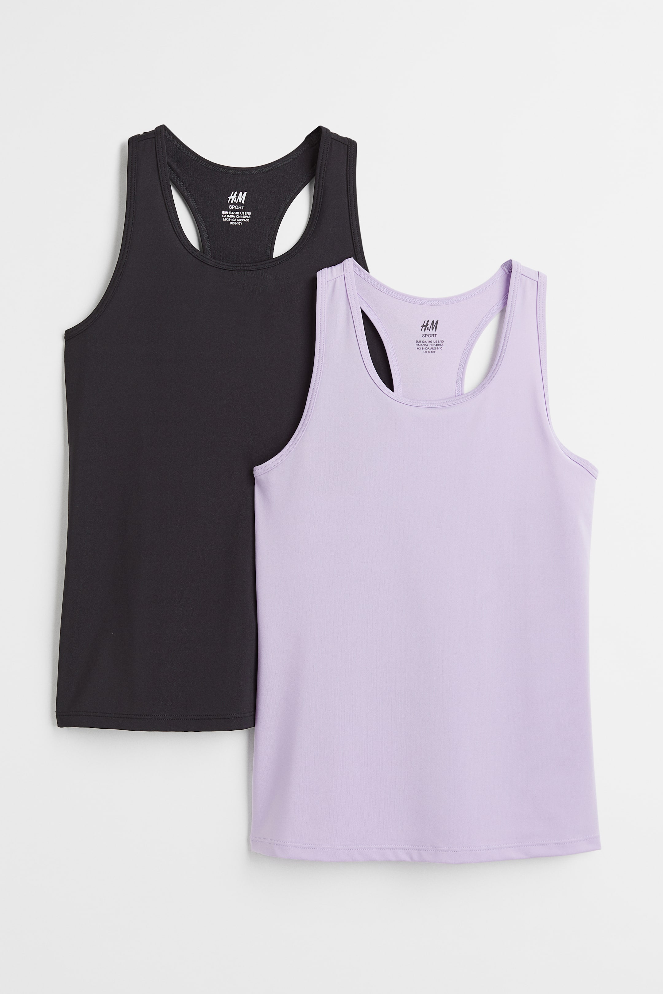 View larger image: 2-pack DryMove™ sports vest tops - Light purple/Black - Kids | H&M 1