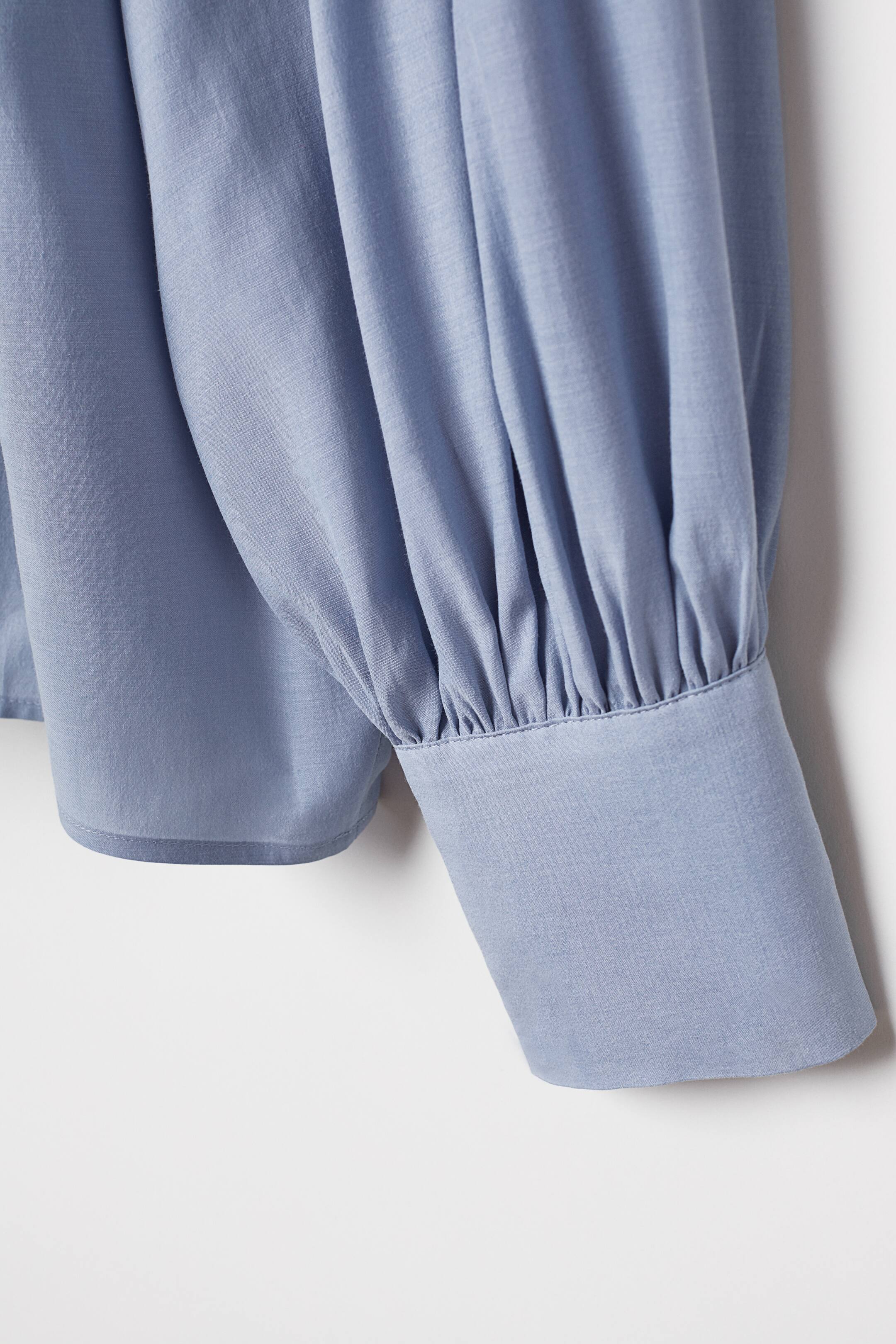 View larger image: Balloon-sleeved blouse - Light blue - Ladies | H&M 2