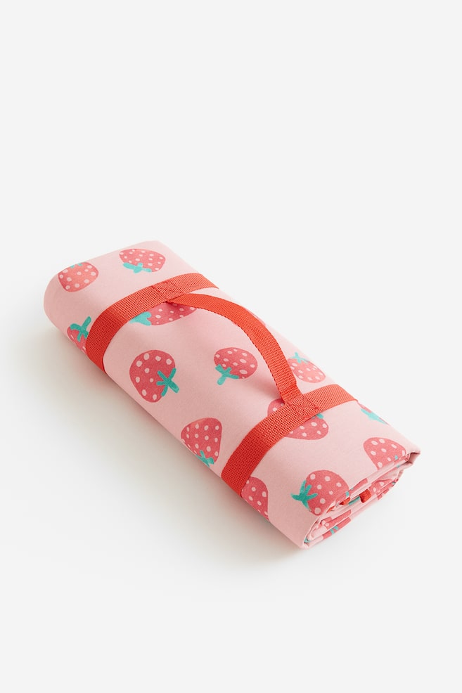 Patterned picnic blanket - Light pink/Strawberry - 1