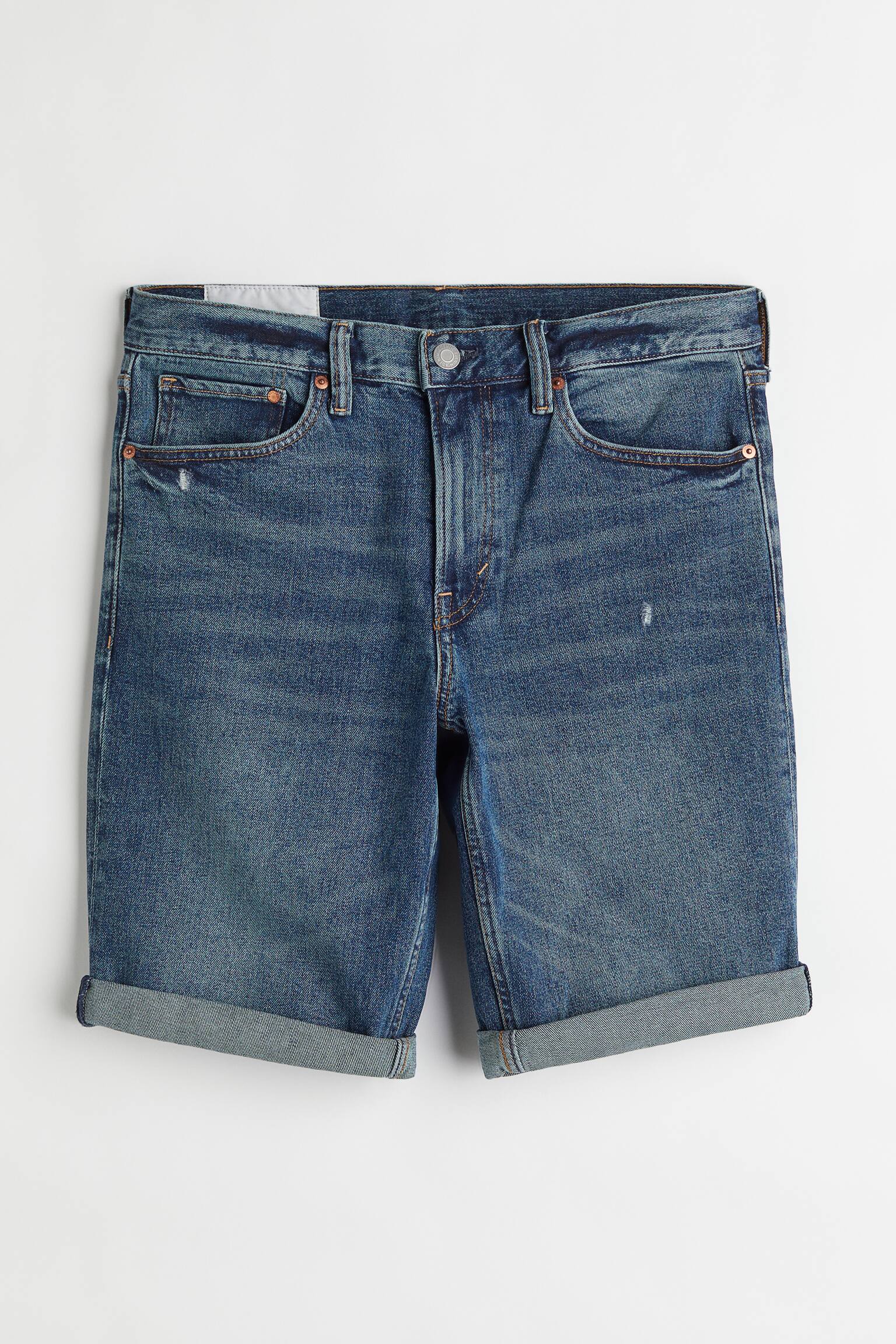 Regular Denim Shorts - Dark denim blue