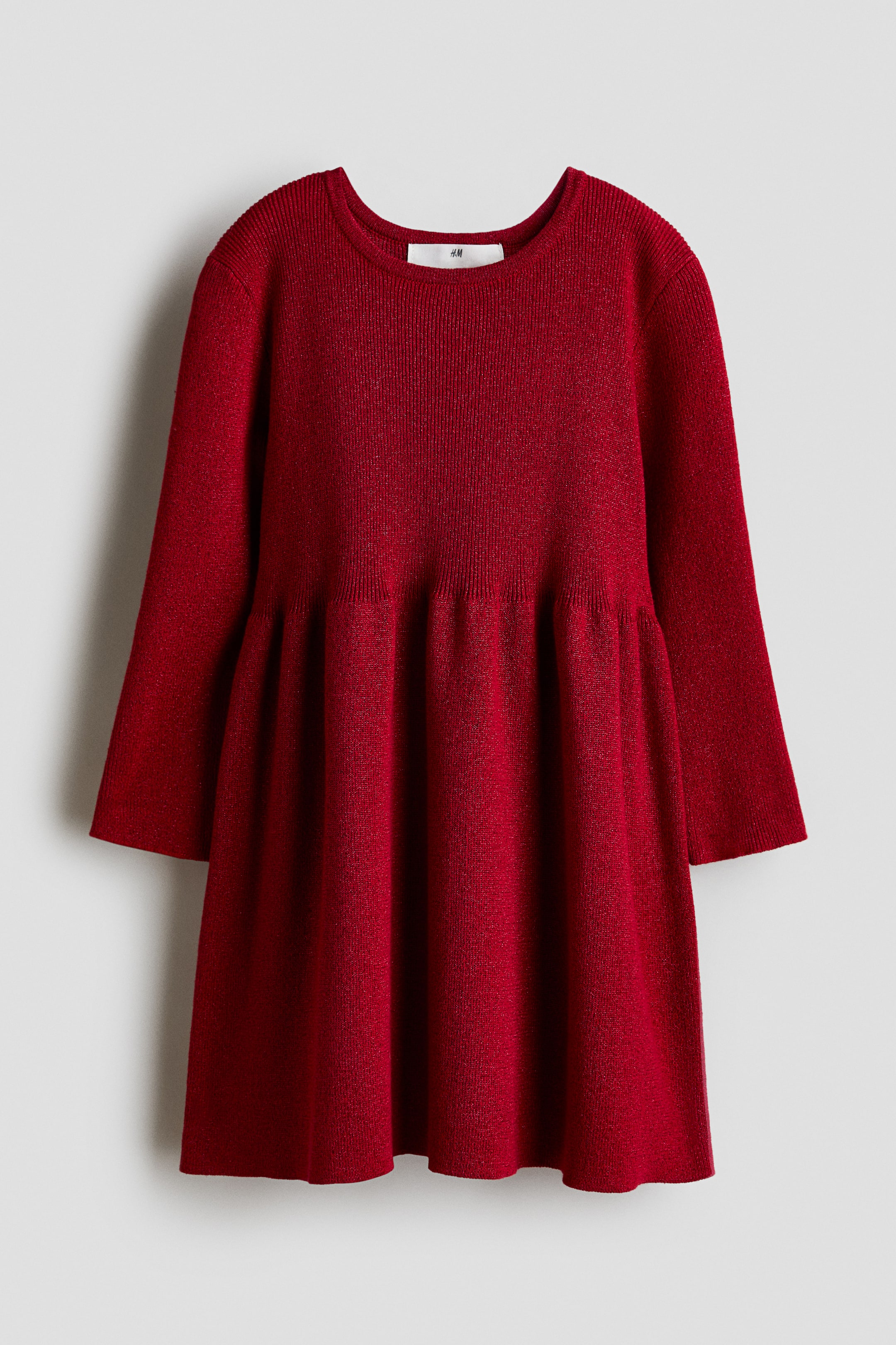 View larger image: Shimmery Knit Dress - Red - Kids | H&M US 1