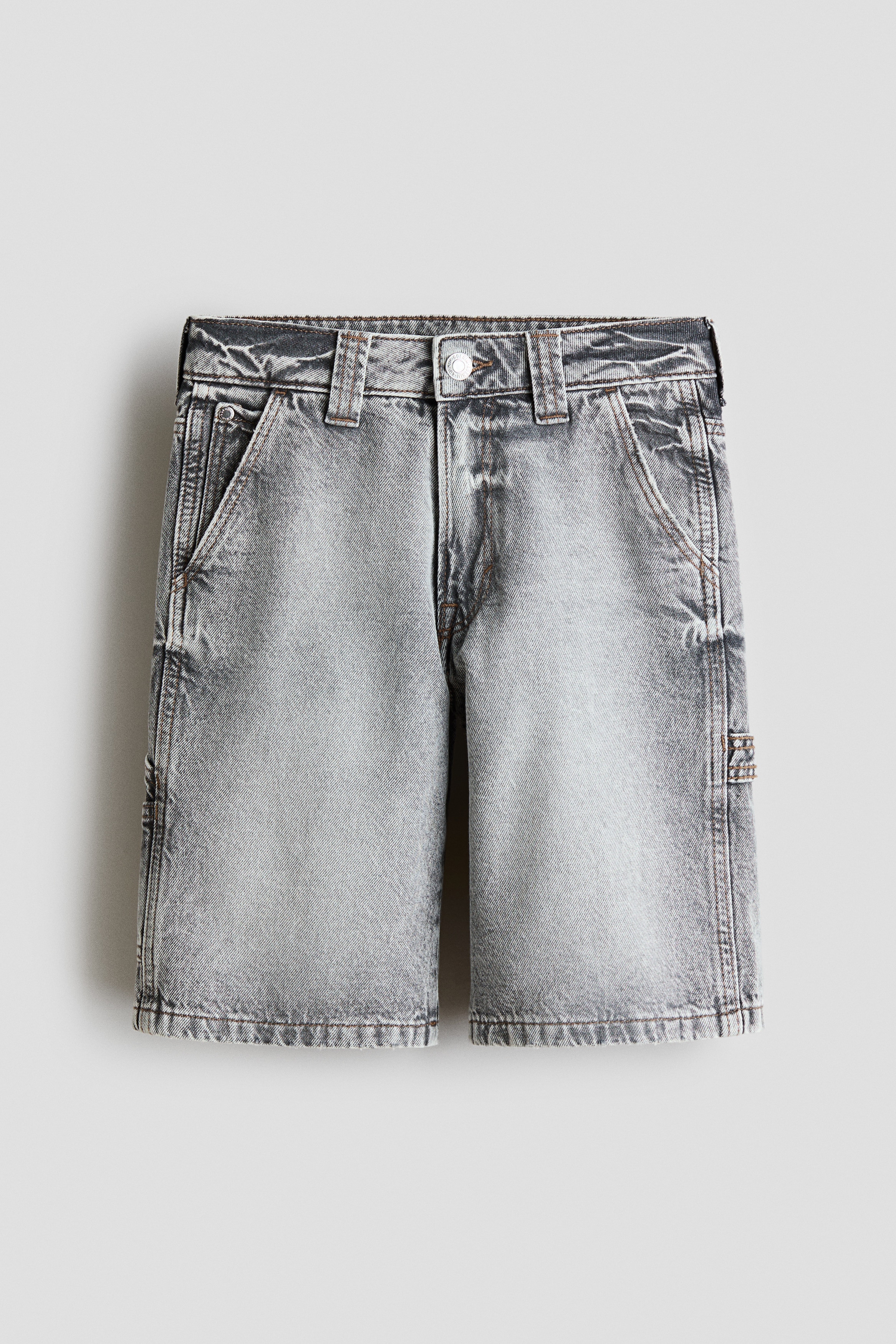 Denim Carpenter Shorts - Light denim gray - Kids | H&M US