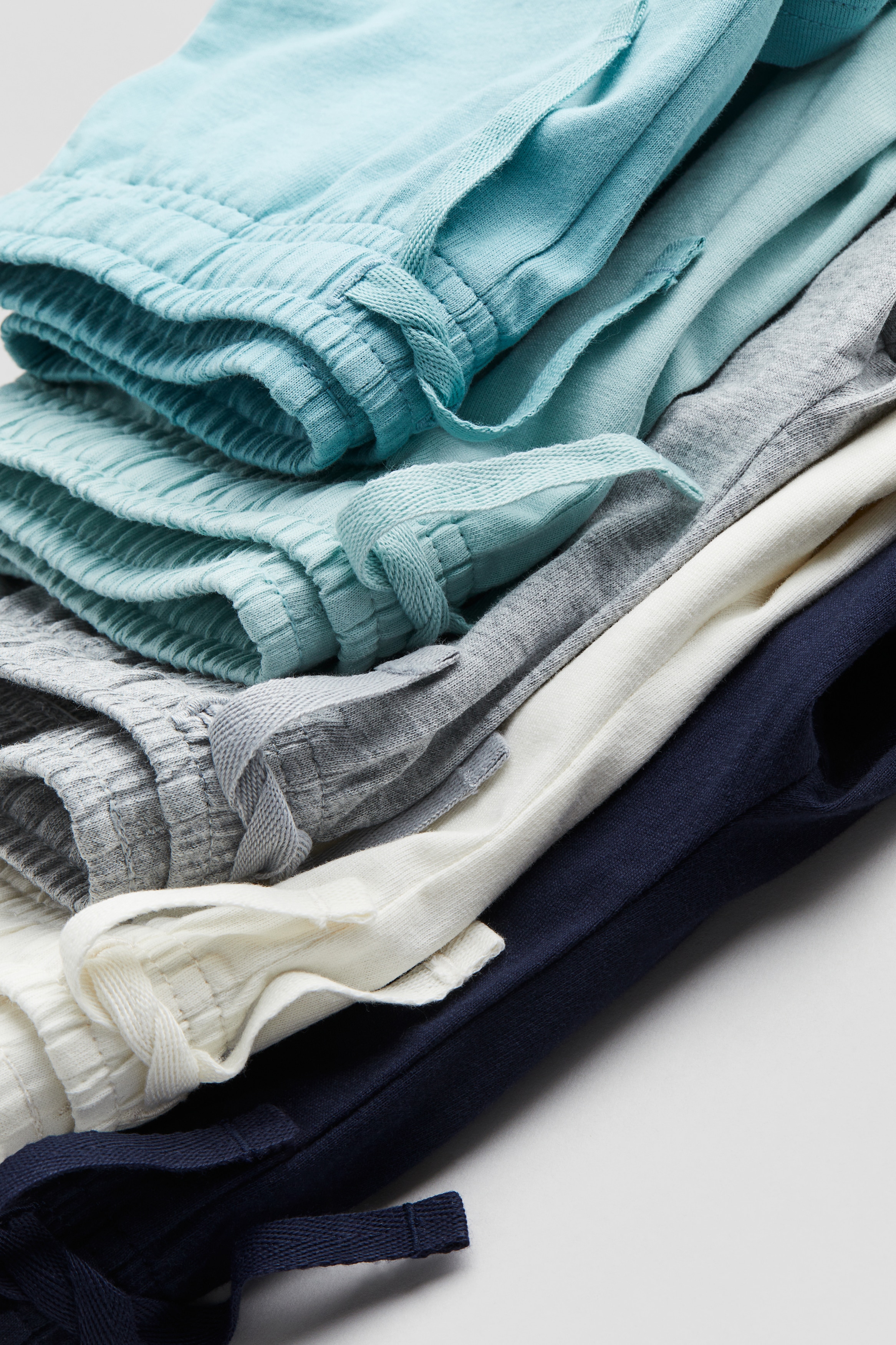 Light turquoise/dark blue 5-pack Cotton Jersey Shorts for kids