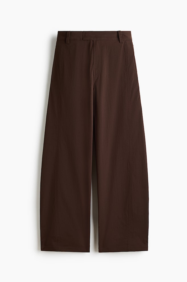 Broek met barrel-pijpen - Donkerbruin/Donkerbeige/Zwart - 1