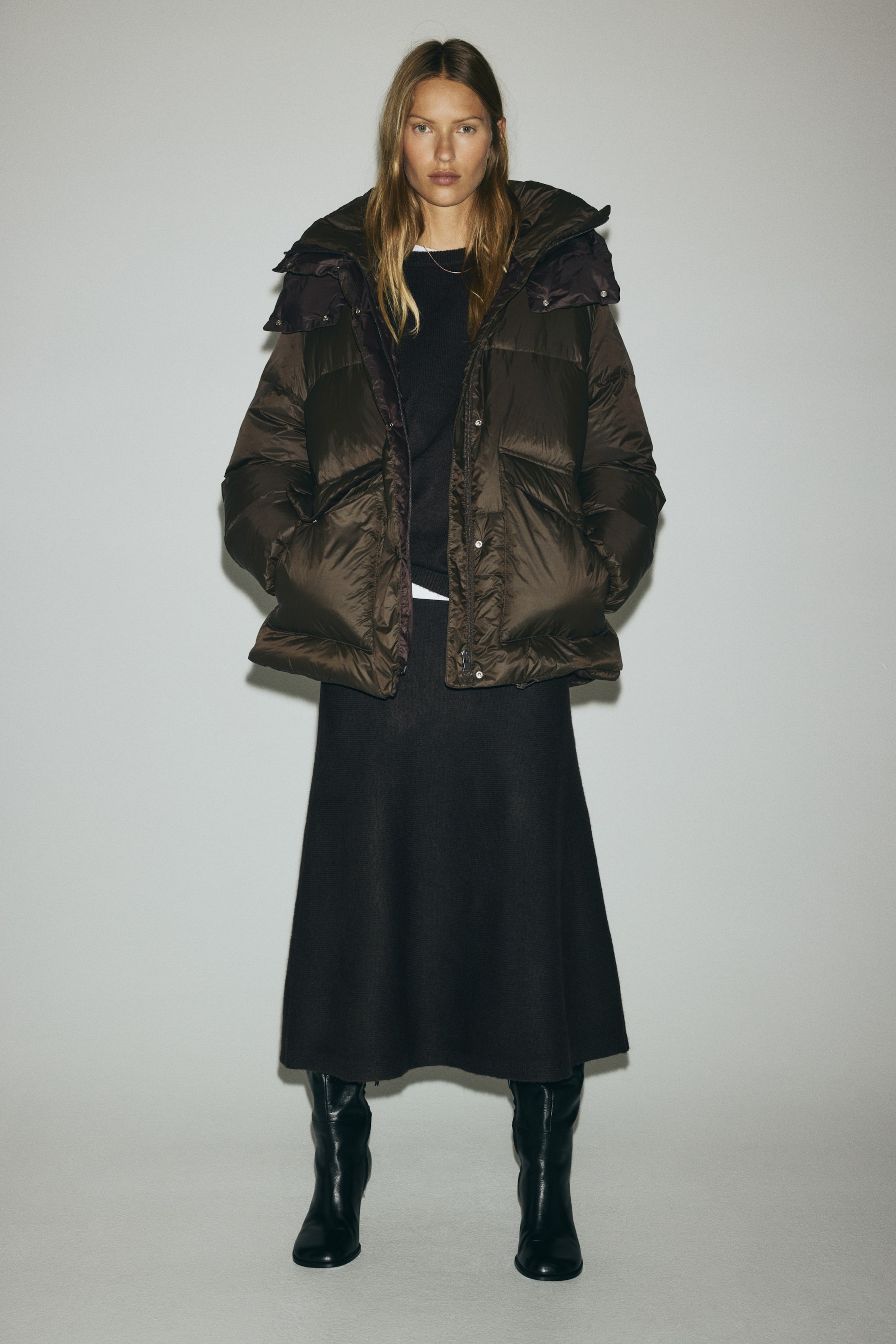 View larger image: Down puffer jacket - Dark brown - Ladies | H&M IE 3