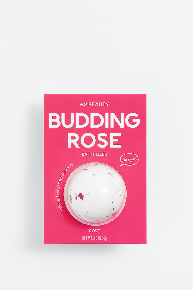 Bath fizzer with rose petals - Budding Rose - 1