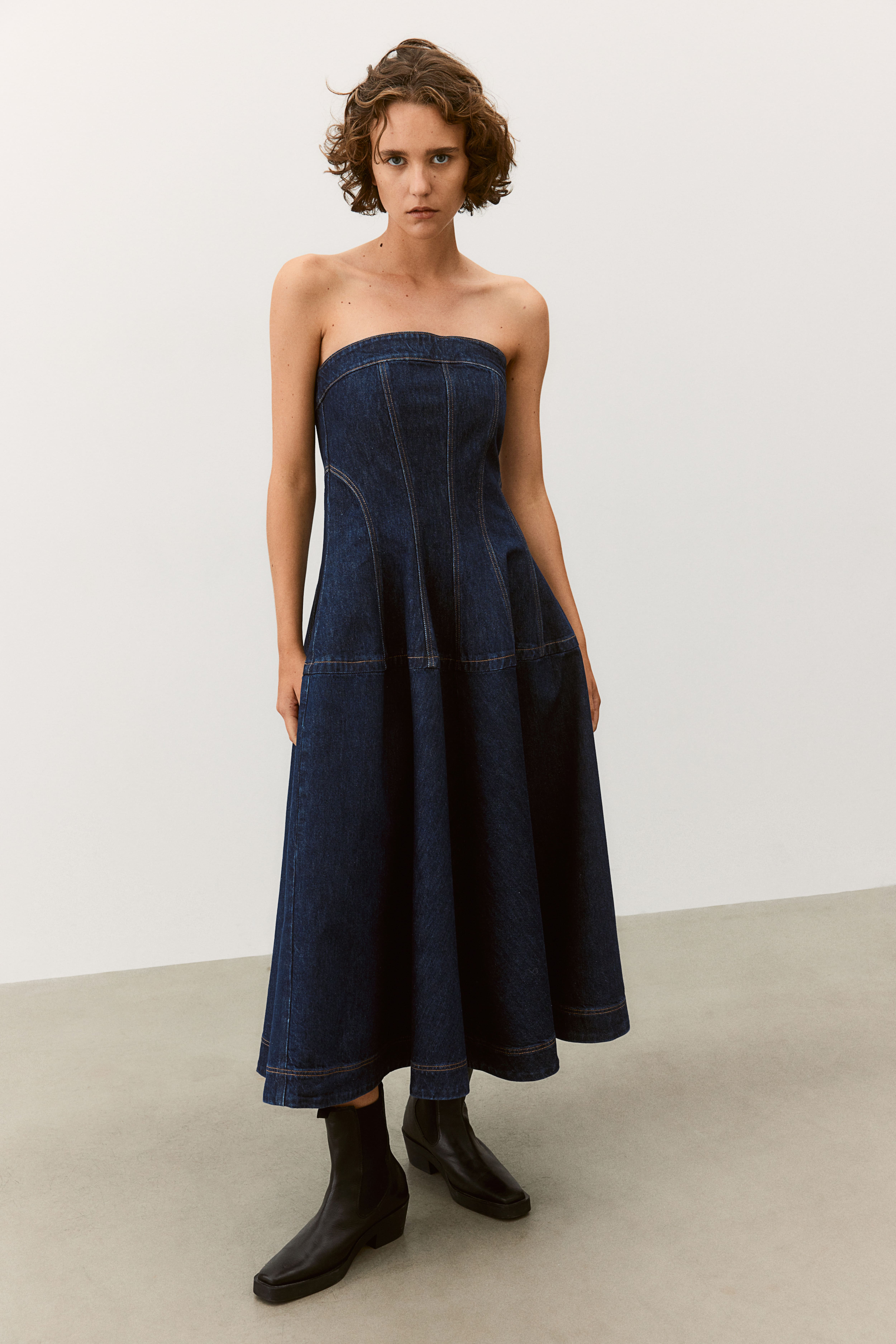 H&m denim zip dress best sale