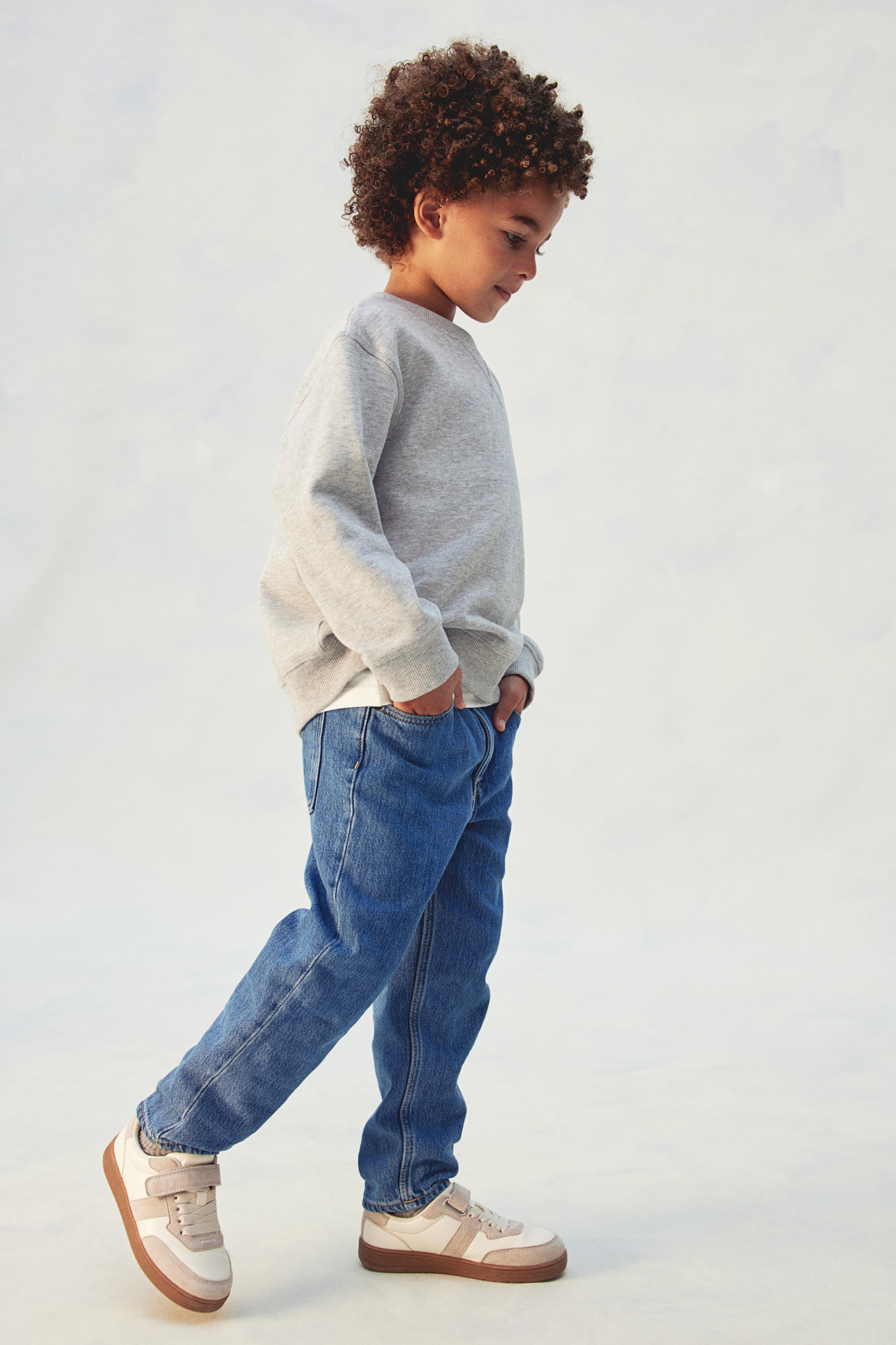 Tapered cotton-blend jeans - Denim blue - Kids | H&M GB 1