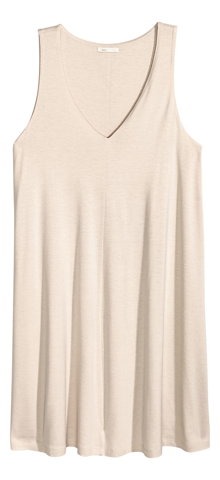 Women's Light beige V-neck jersey dress | H&M GB Women's Light beige V-neck jersey dress | H&M GB