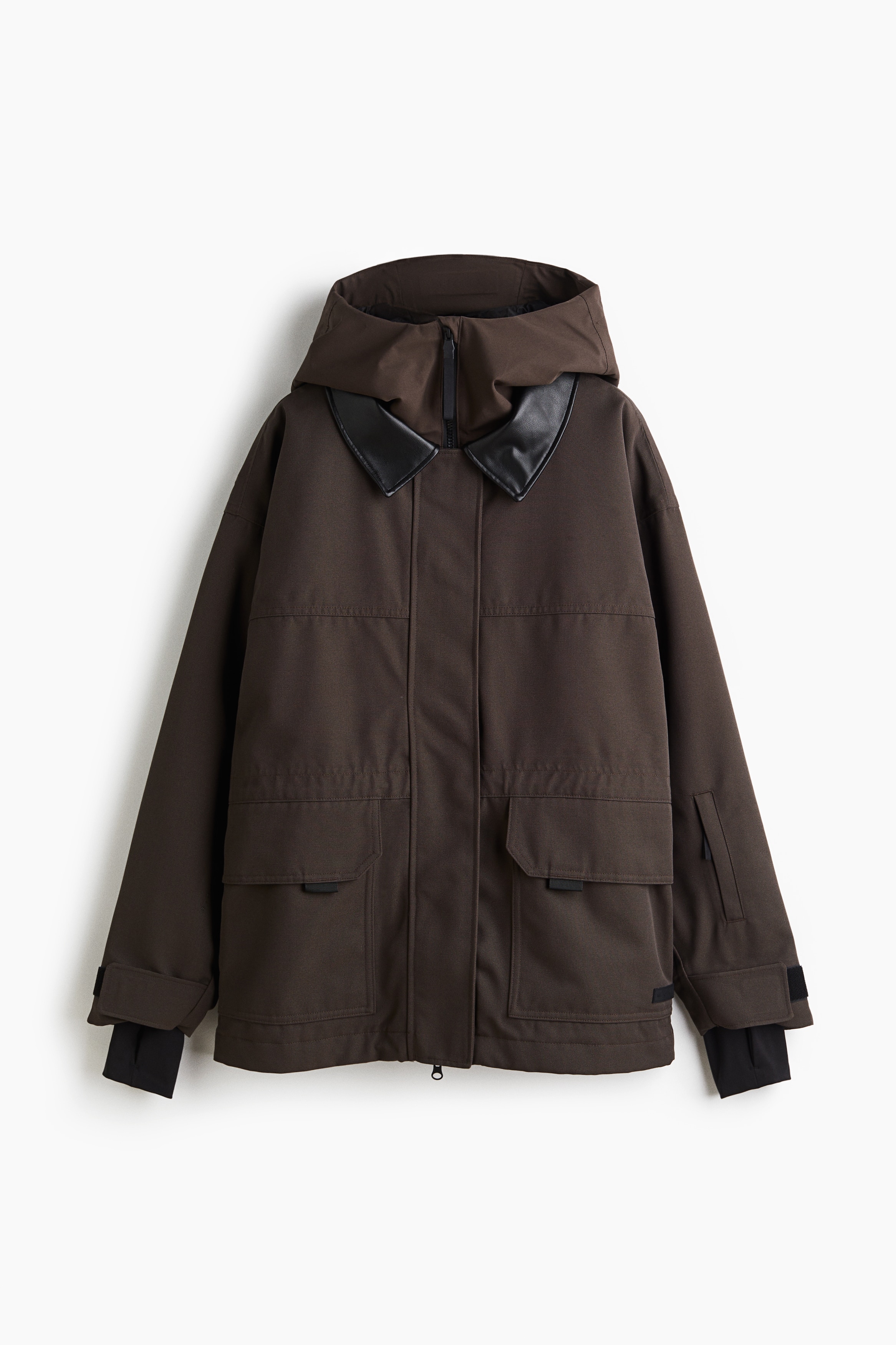 Kauluksellinen laskettelutakki ThermoMove™ - Kahvipavunruskea/Beige