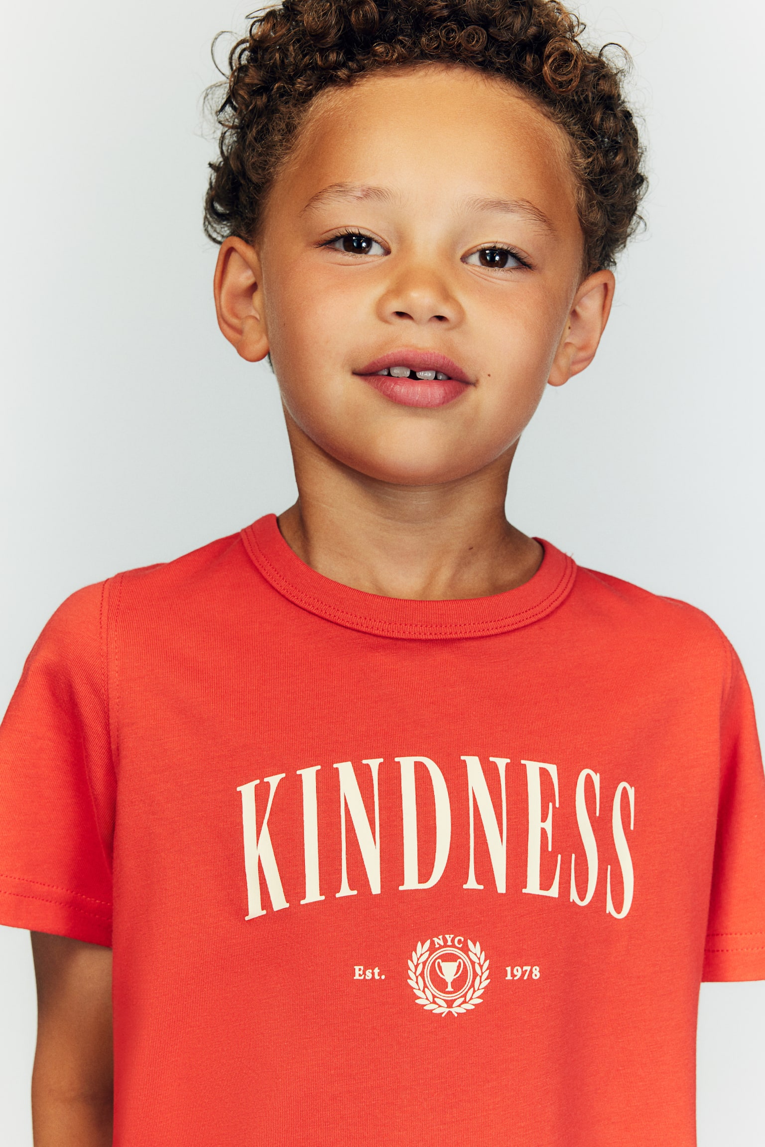 Cotton jersey T-shirt - Light red/Kindness/Natural white/Spotted/Light grey marl/NYC/Light yellow/Always Be Kind/Blue marl/Light green/Be Kind/Natural white/Patterned - 5