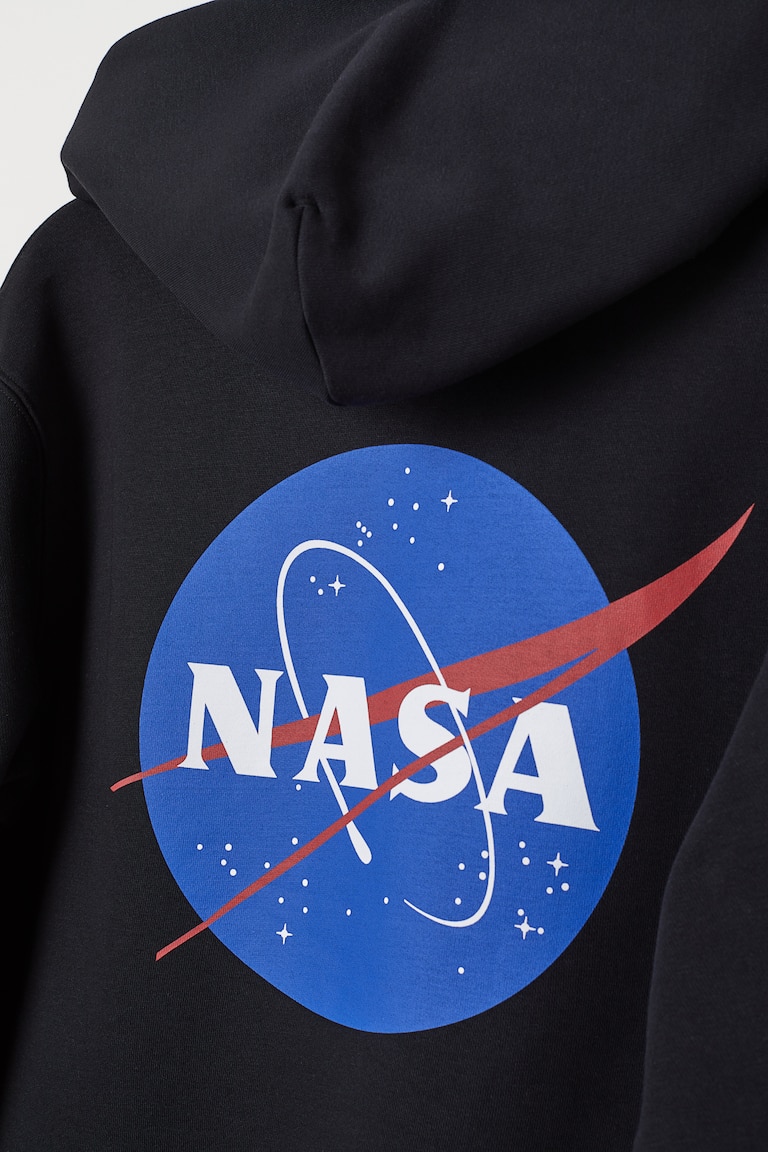 Sweat à capuche avec motif Noir/NASA HOMME H&M FR