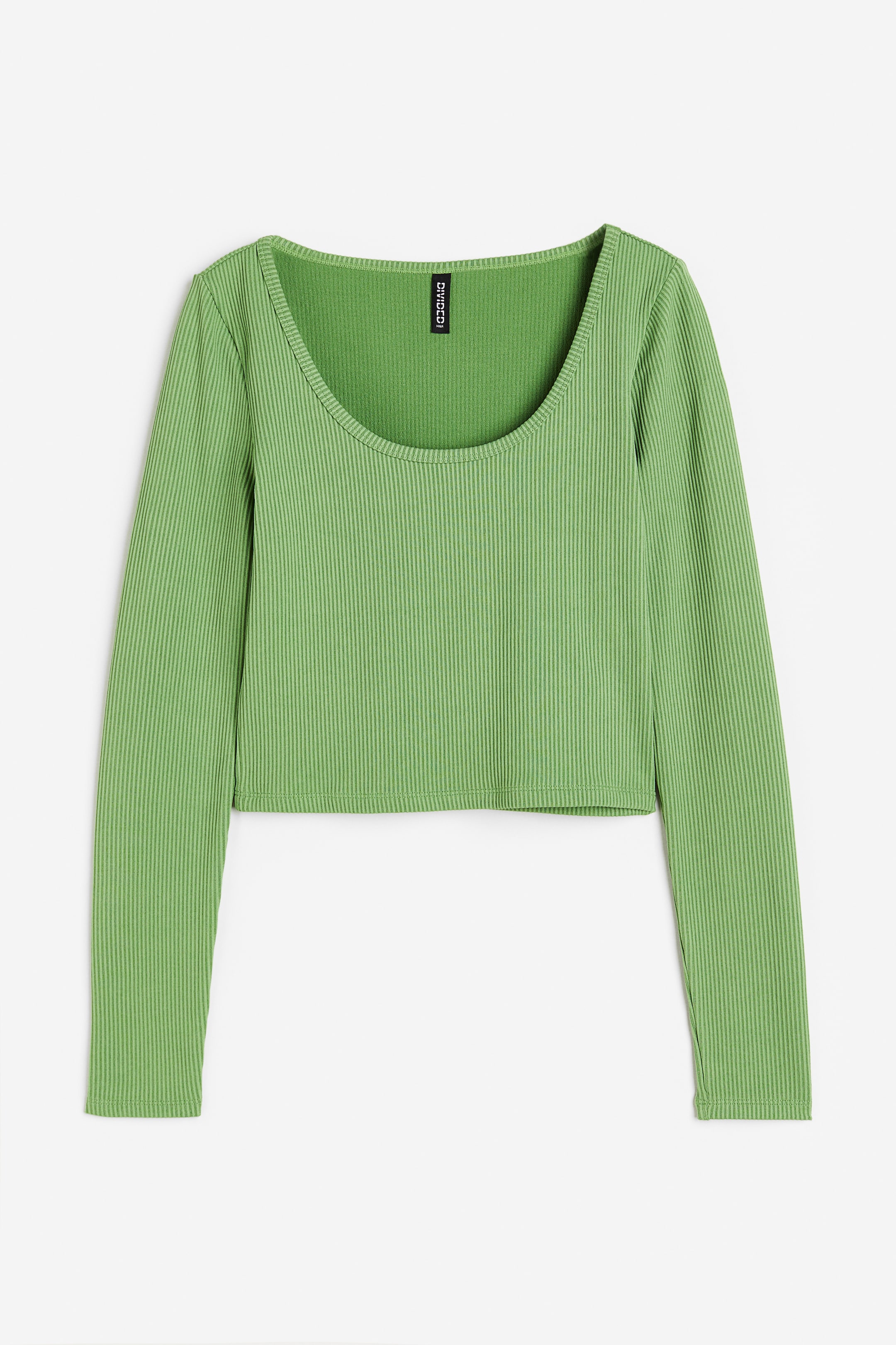 View larger image: Ribbed jersey top - Green - Ladies | H&M IN 1