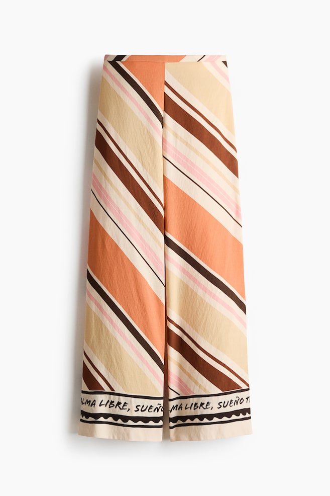 Bedruckte Strandhose - Hellbeige/Gestreift - 1
