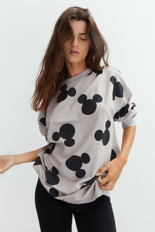 Printed pyjamas - Beige/Mickey Mouse/Grey marl/Snoopy/Grey/Mickey Mouse/Dark blue/Snoopy - 1