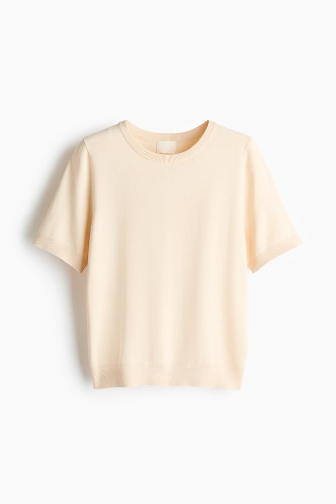 Feinstrickshirt - Cremefarben/Graumeliert/Schwarz/Flieder - 1