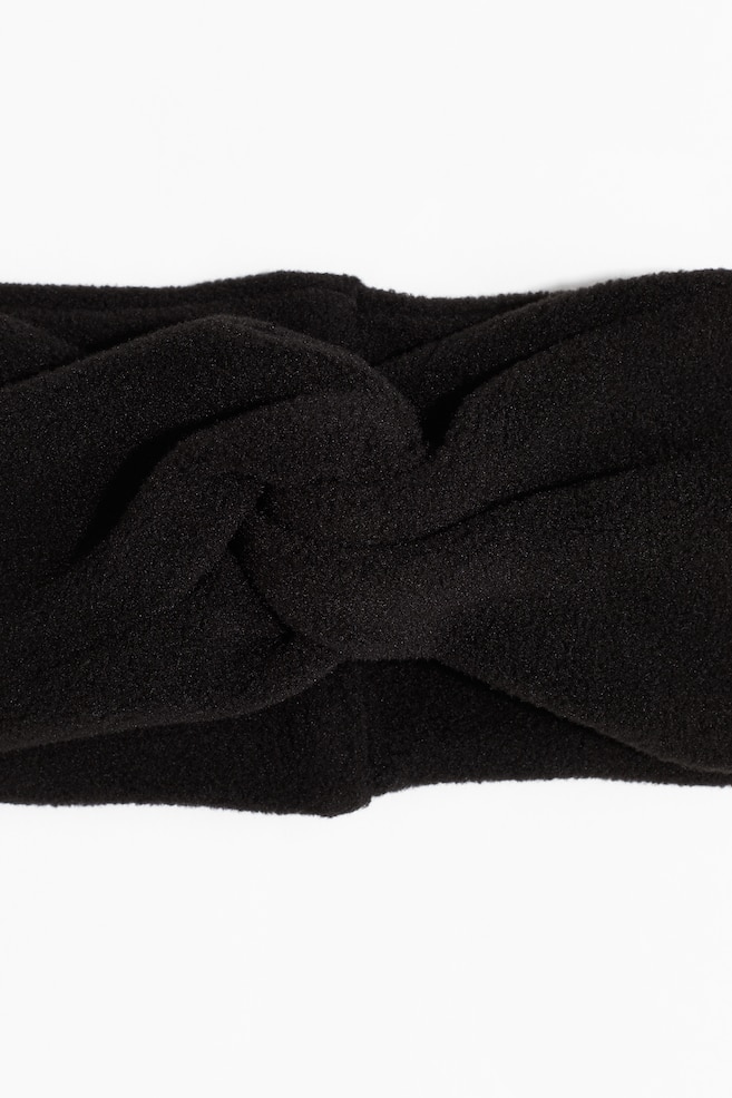 Fleece Sports Headband-Black - 2