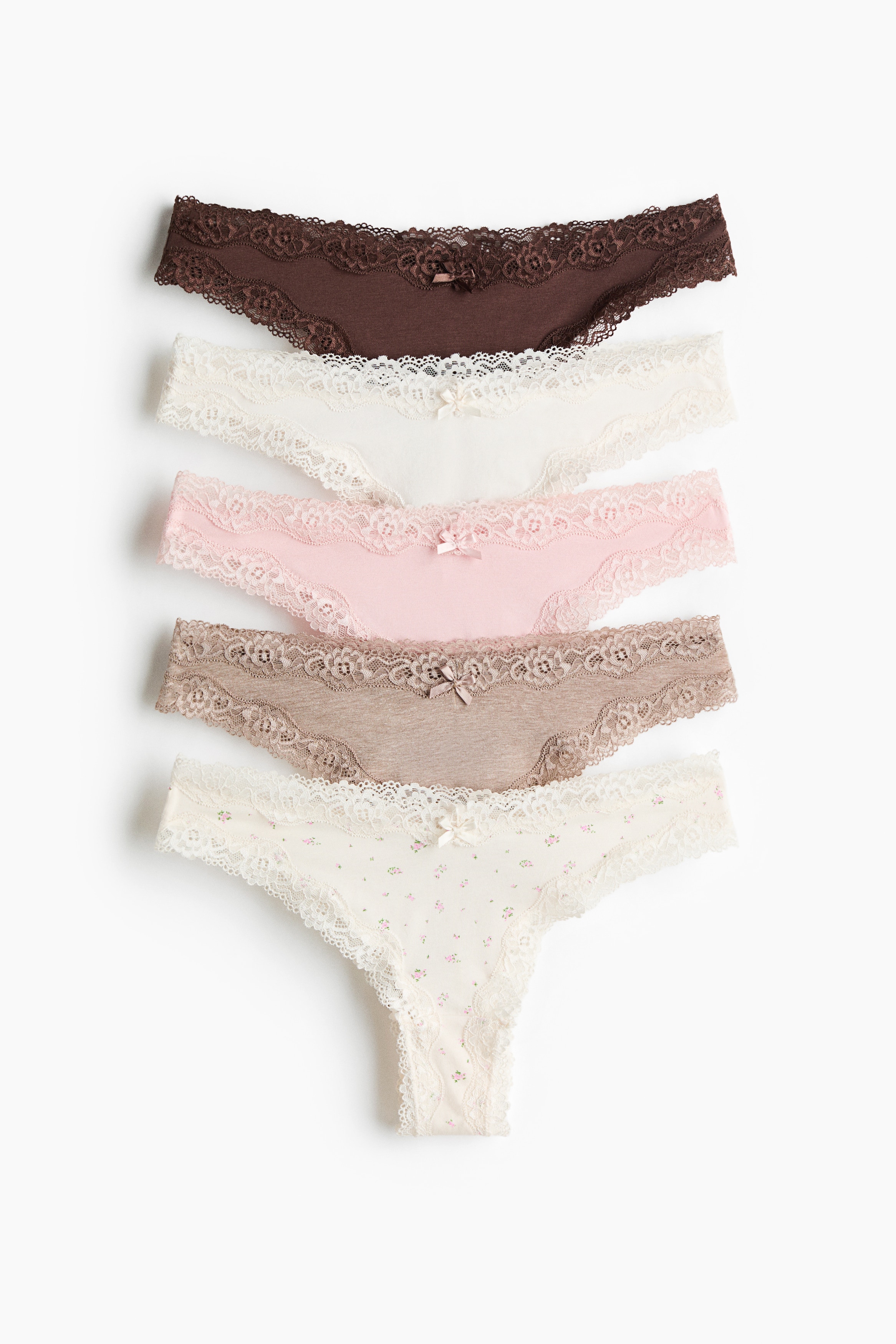5-pack Cotton and Lace Brazilian Briefs from H&M - $26.99