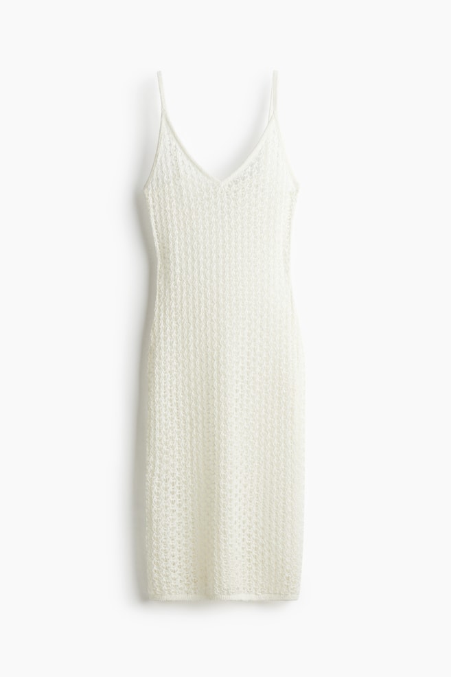 Crochet-Look Beach Dress - White - 1