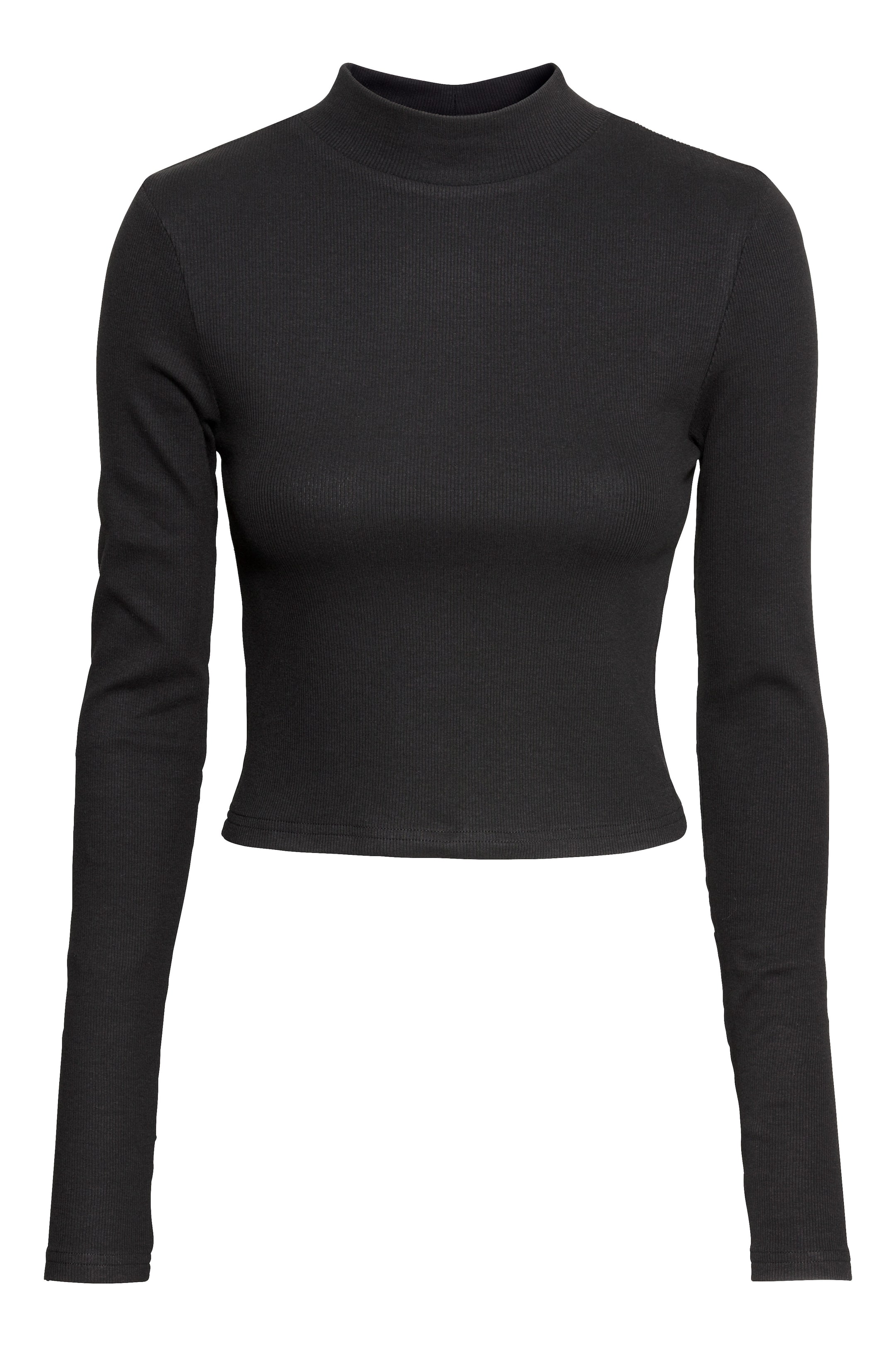 Ver imagen más grande: Jersey corto de cuello alto - Negro - MUJER | H&M ES 1