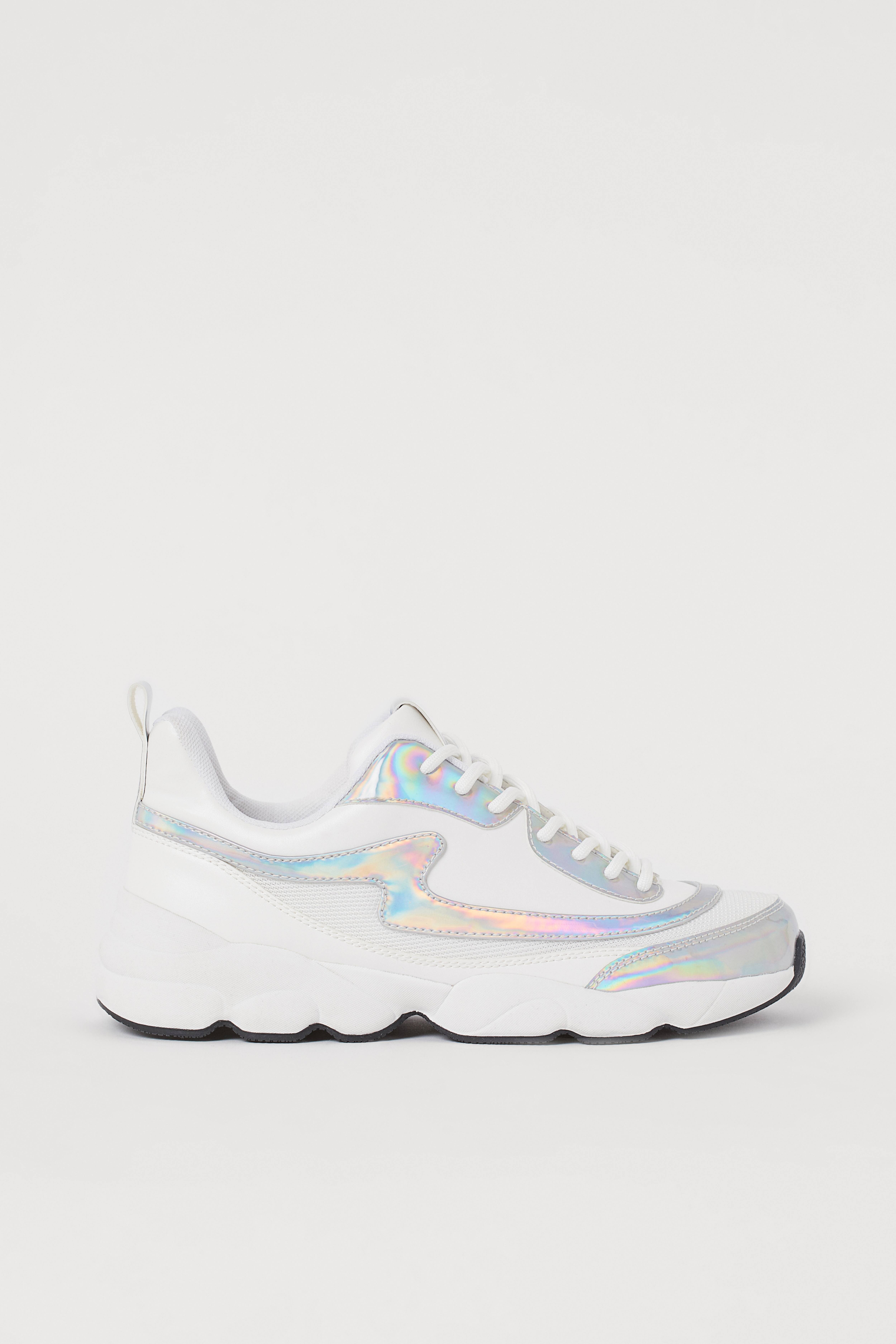 White fashion holographic trainers