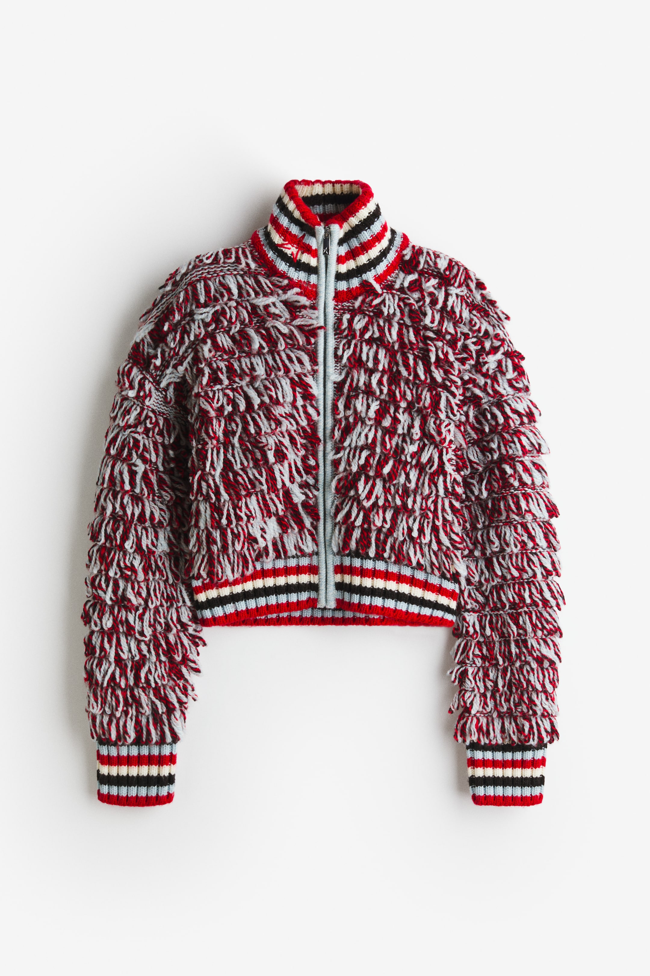 Büyük resmi görüntüle: Bukle Triko Yün Hırka - Kırmızı/Çizgili - KADIN | H&M TR 6