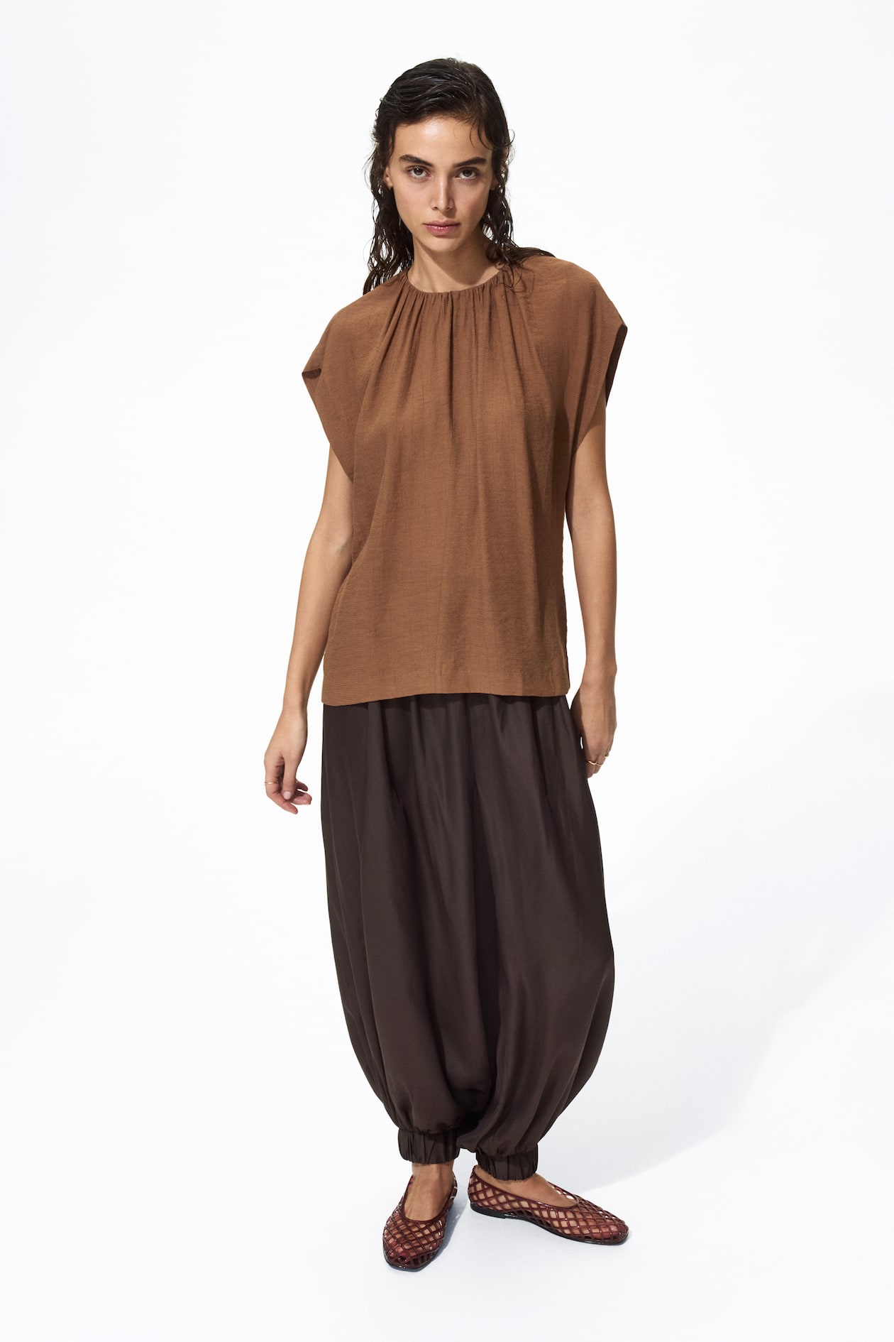 Oversized Gathered Blouse - image 3