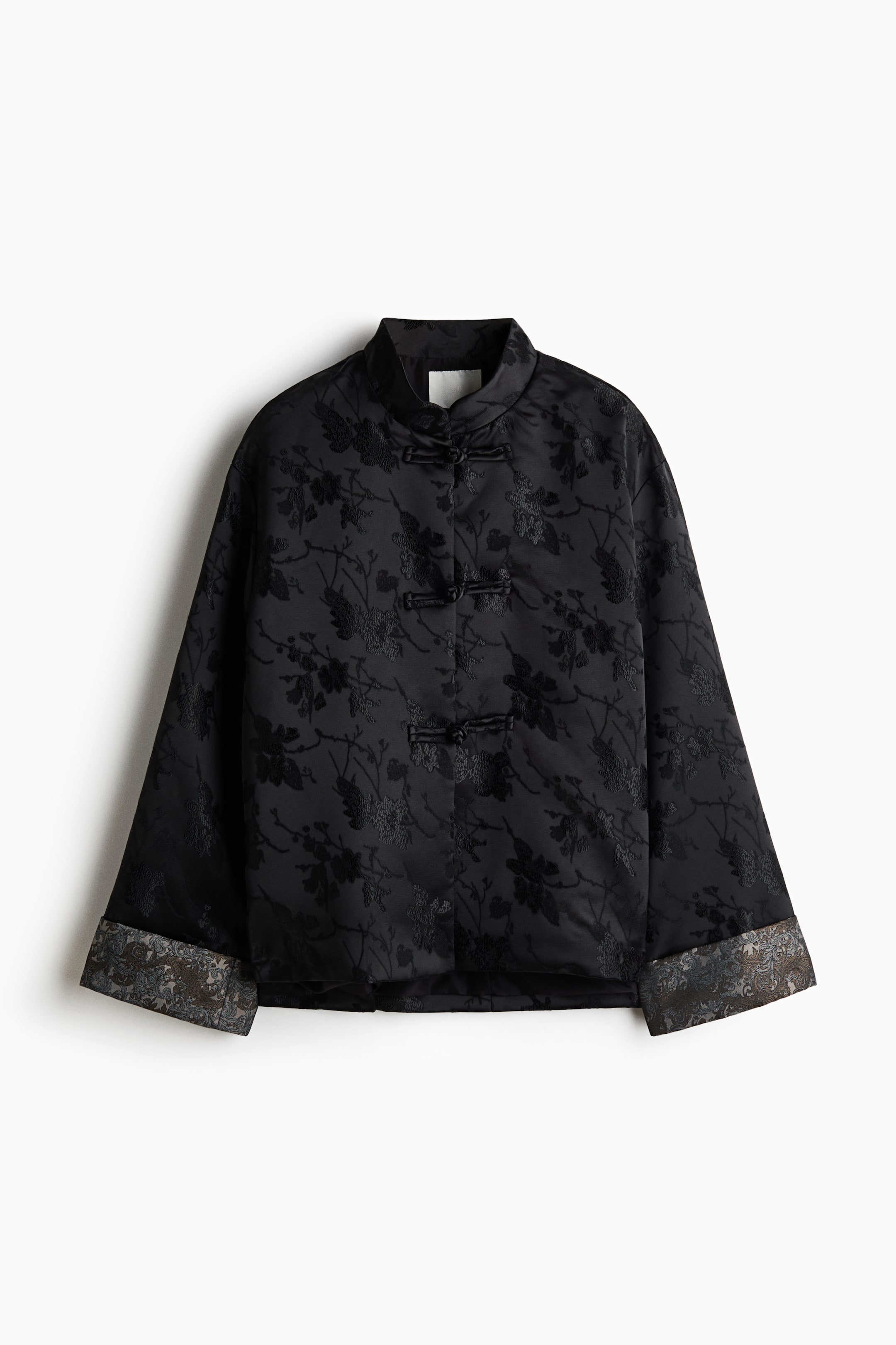 View larger image: Jacquard-weave knot-button jacket - Black - Ladies | H&M 1