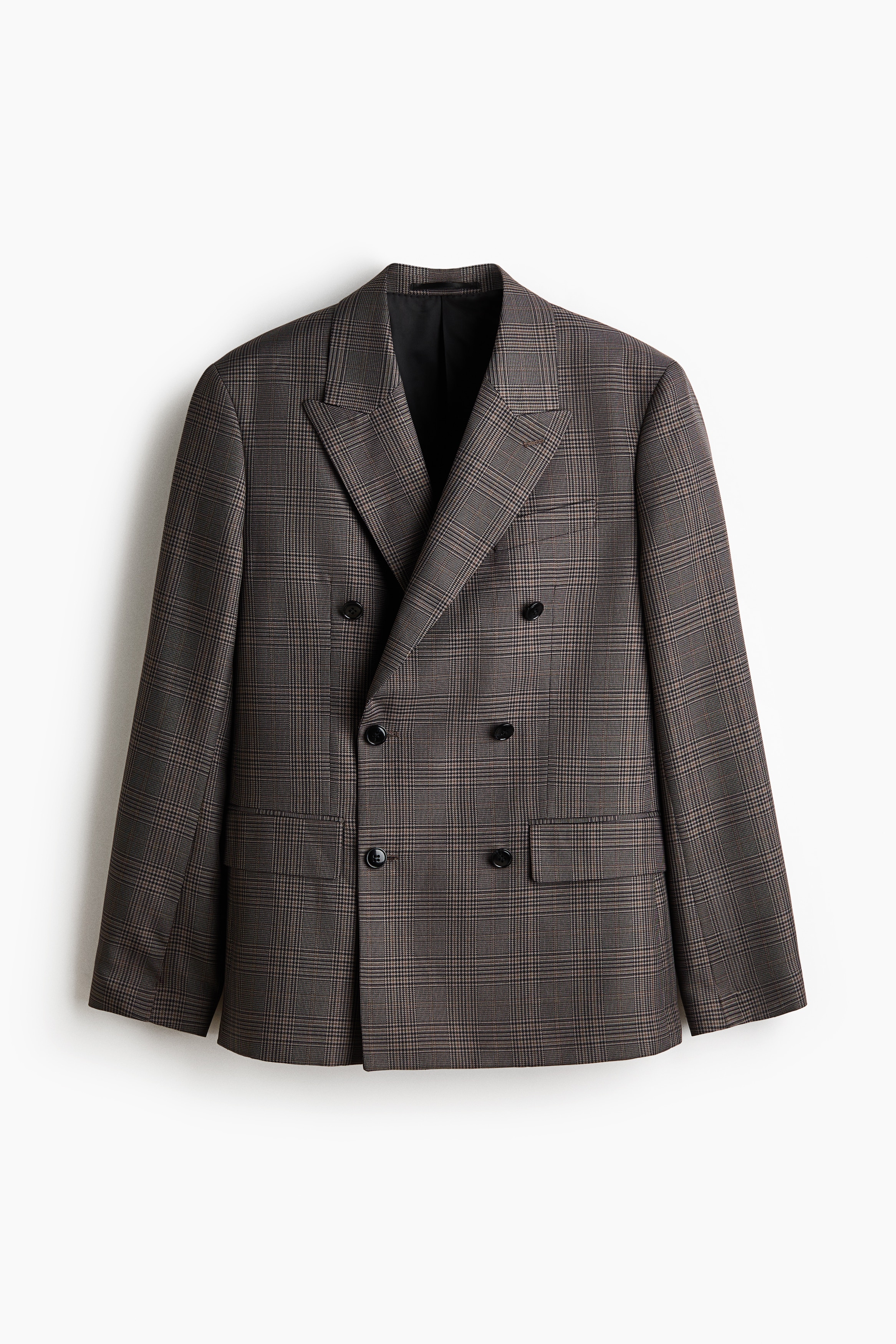 Regular Fit Double-breasted jacket - Mole/Checked/Black/Pinstriped