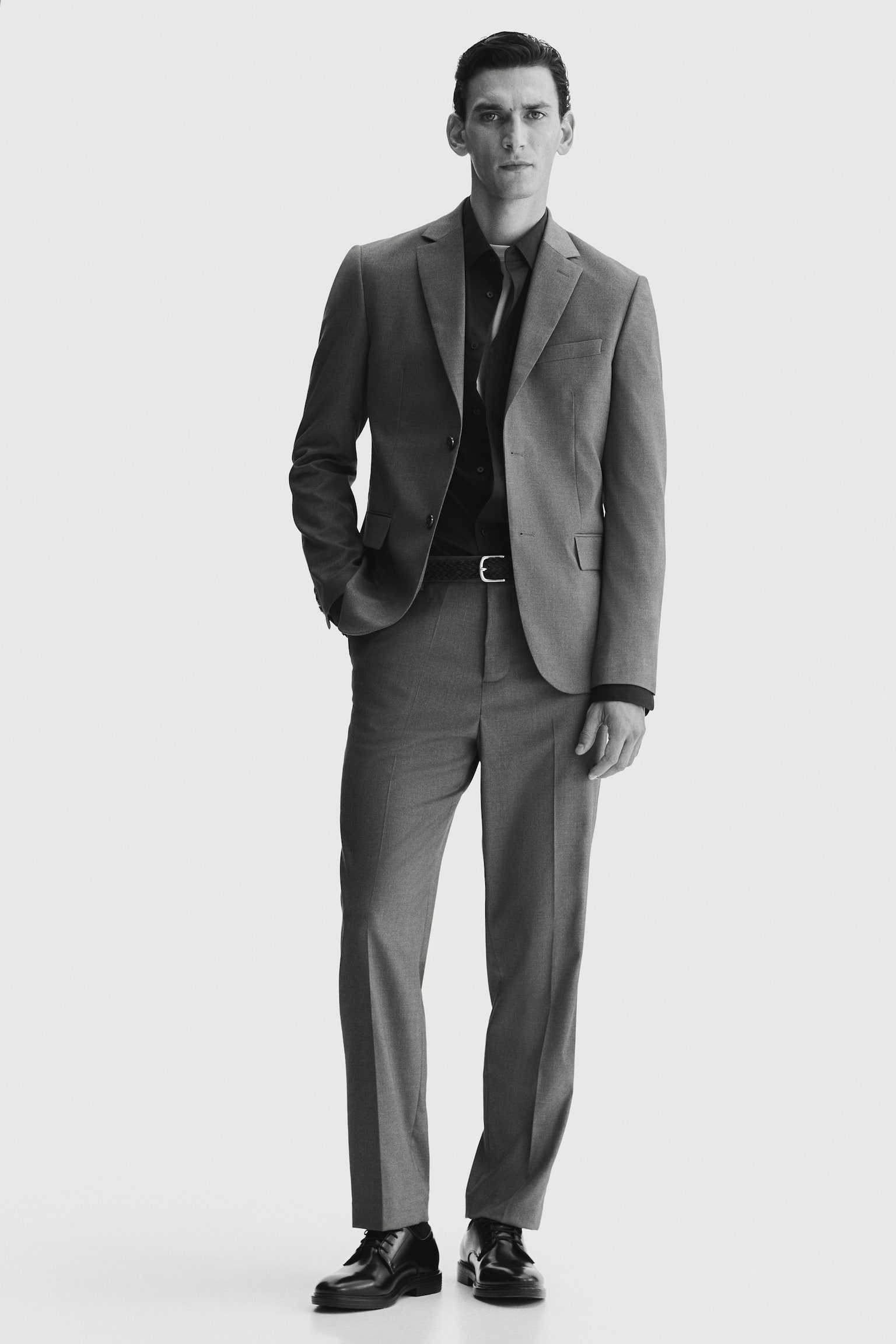 Sako sa jednorednim kopčanjem Regular Fit - Tamnobež/Crna/Tamnosiva/Bež - 4