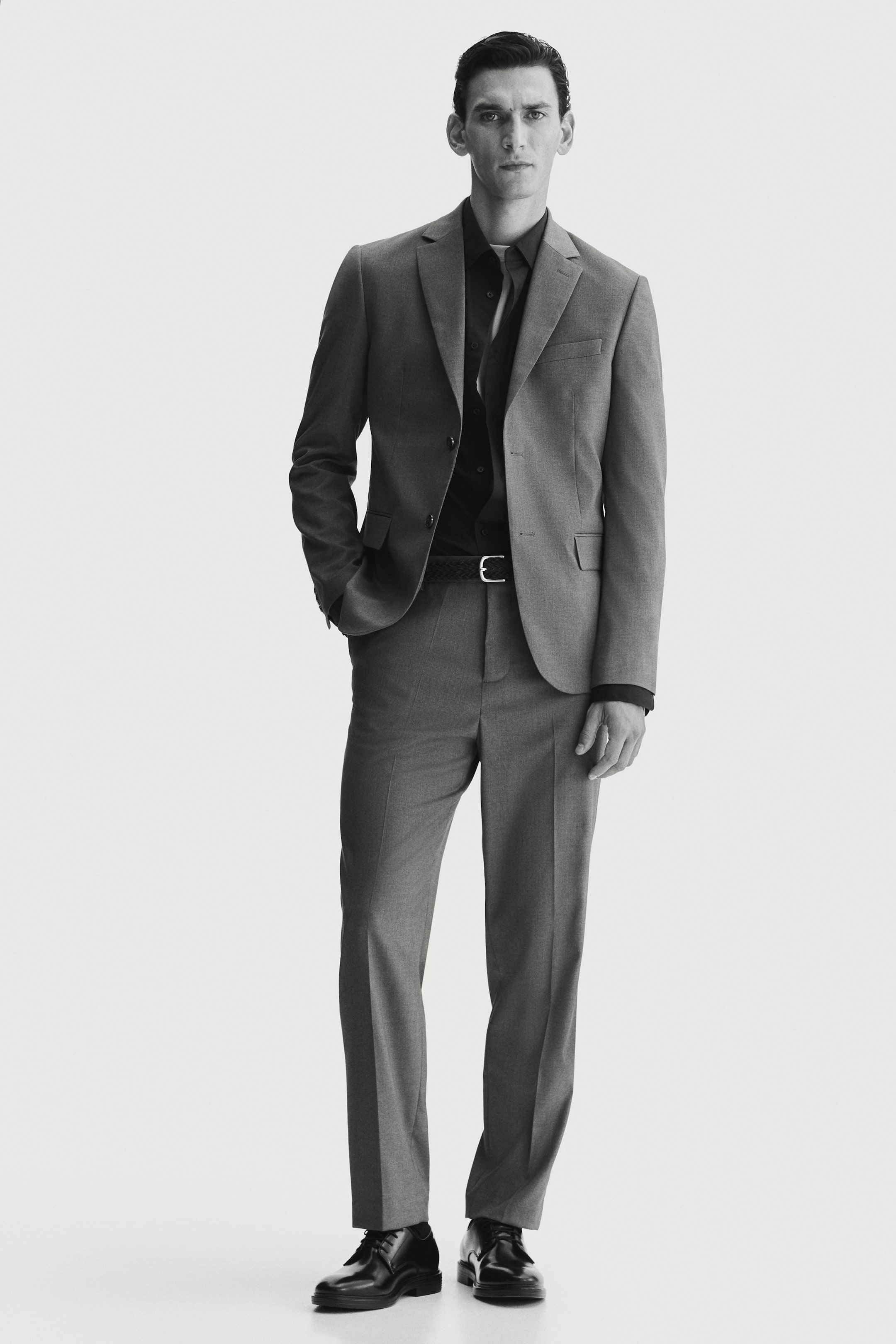 拡大画像を表示: レギュラーフィット シングルブレストジャケット - ダークベージュ - Men | H&M JP 3