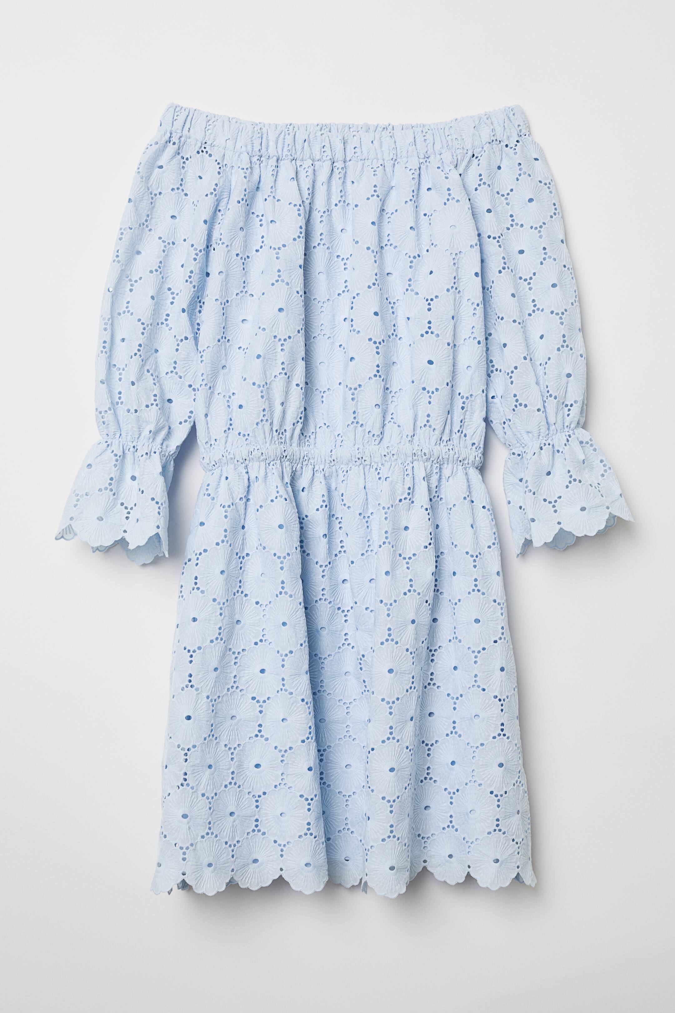 Agrandir l'image: Robe épaules nues - Bleu clair - FEMME | H&M FR 1
