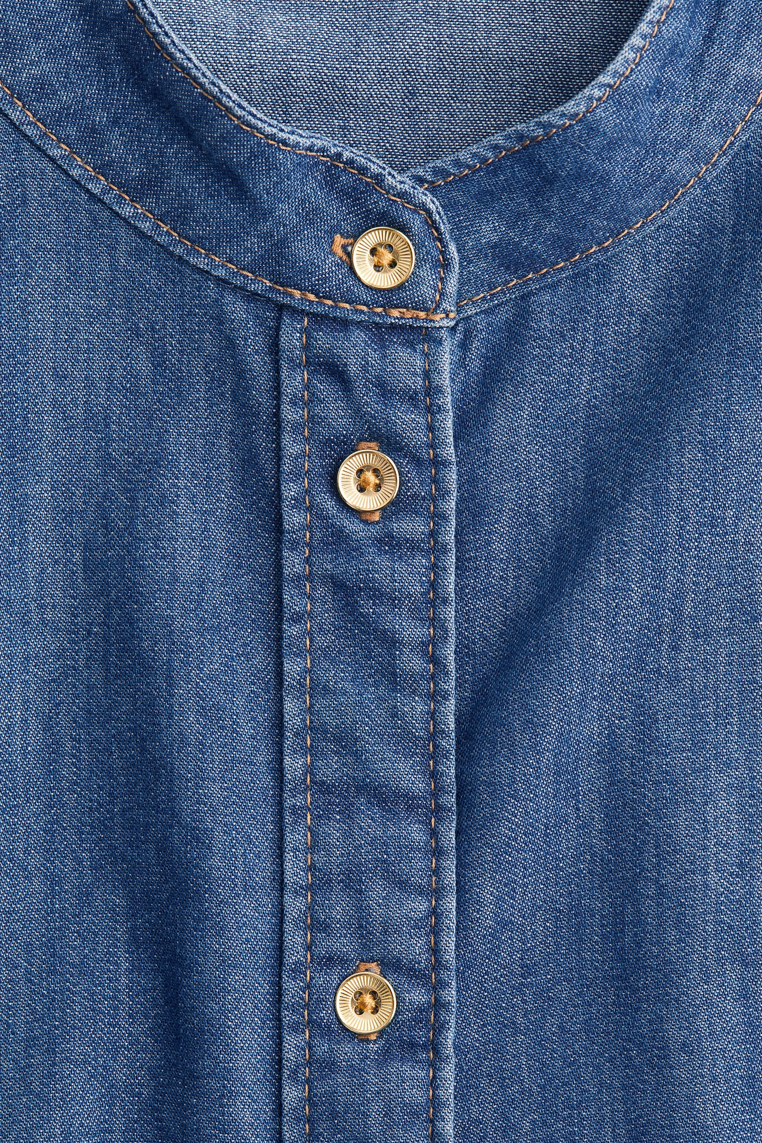 Женская рубашка H&M Loose-Fit Denim Shirt, цвет: Тёмный джинсовый синий — фото 2