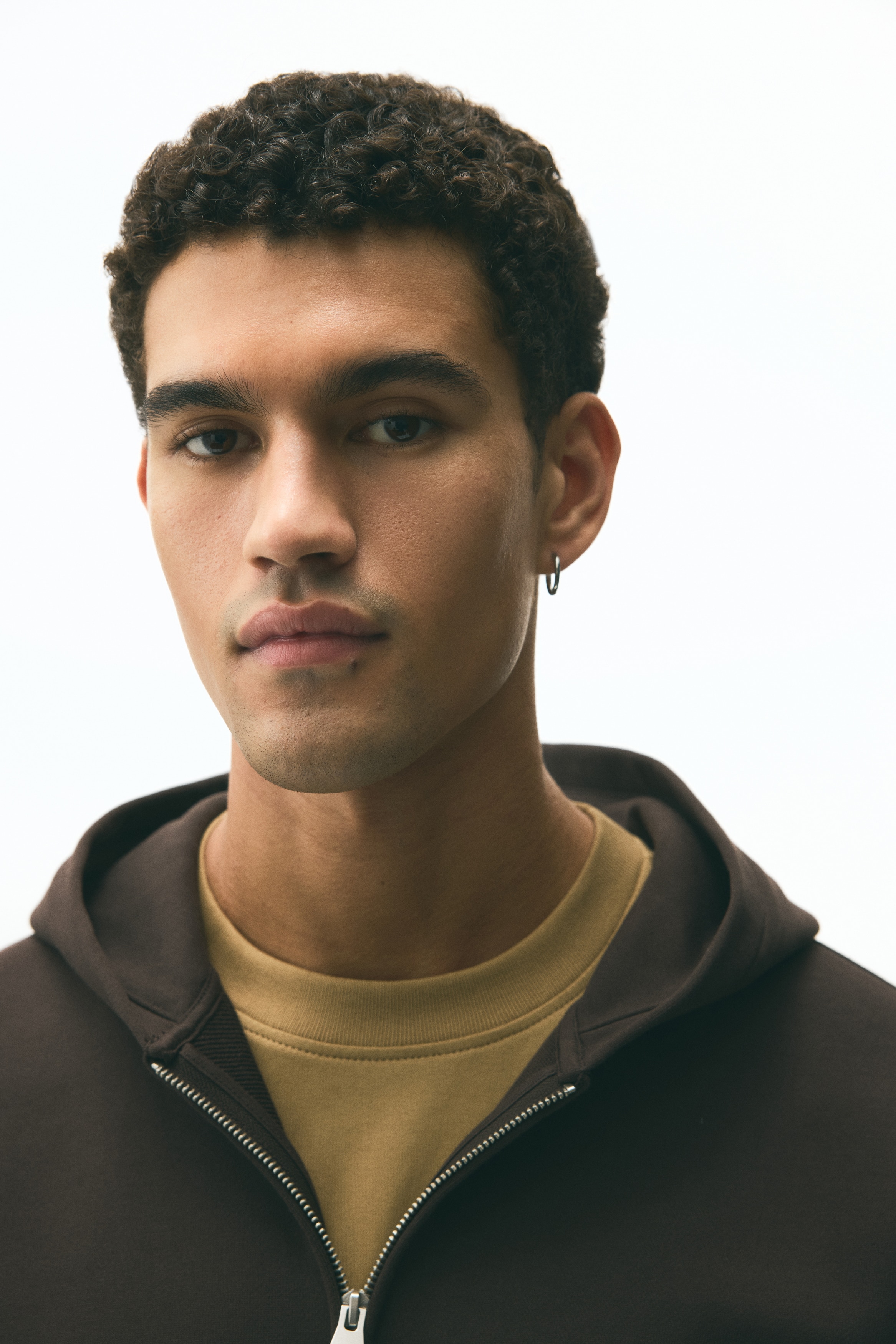 Loose Fit Boxy-style zip-through hoodie