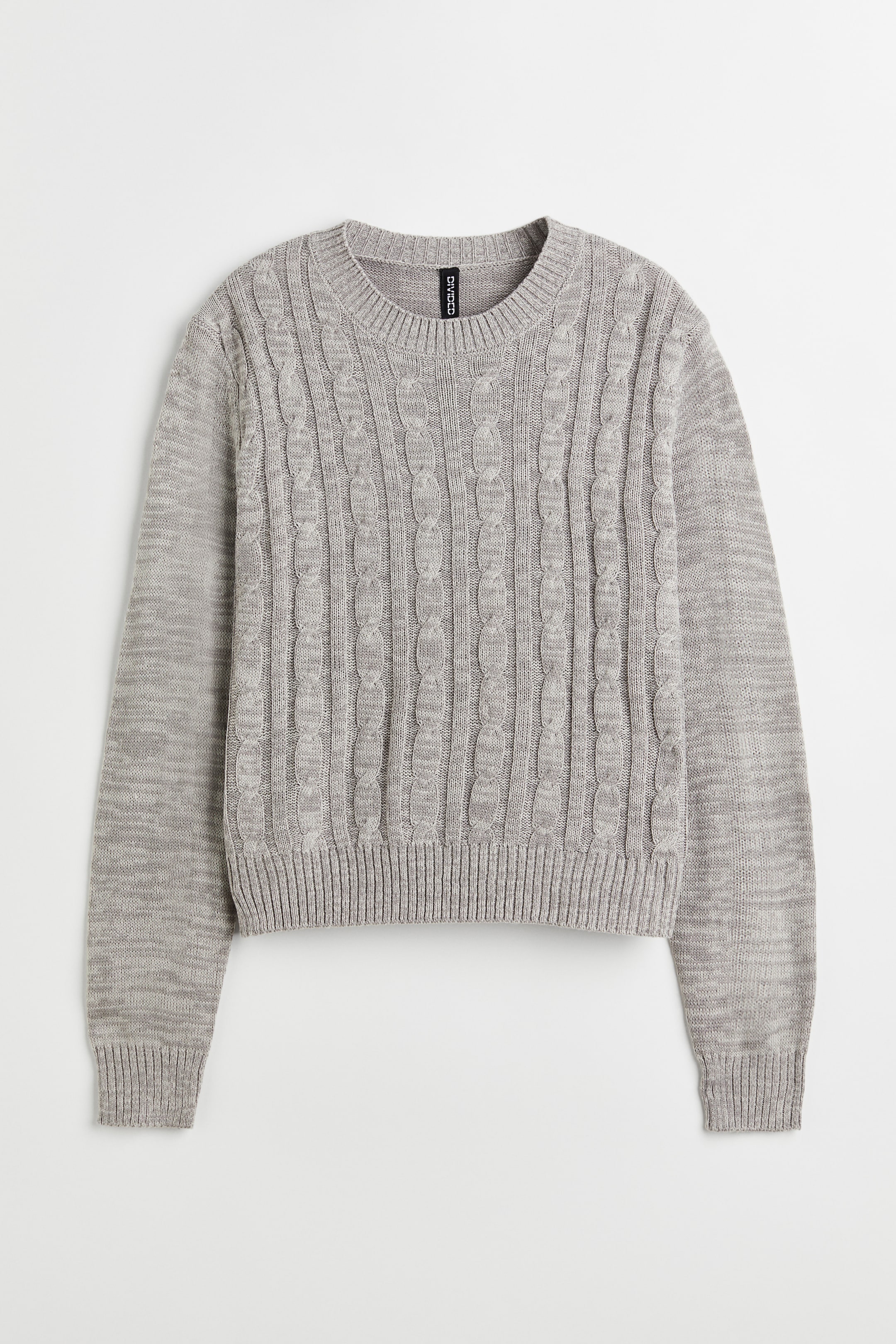 Cable Knit Sweater Light Gray Melange Ladies Handm Us