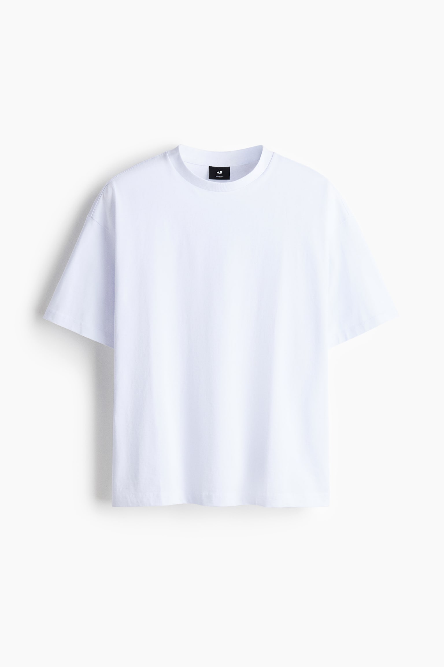 Oversized Fit Cotton T-shirt - White/Black/Light grey - 2