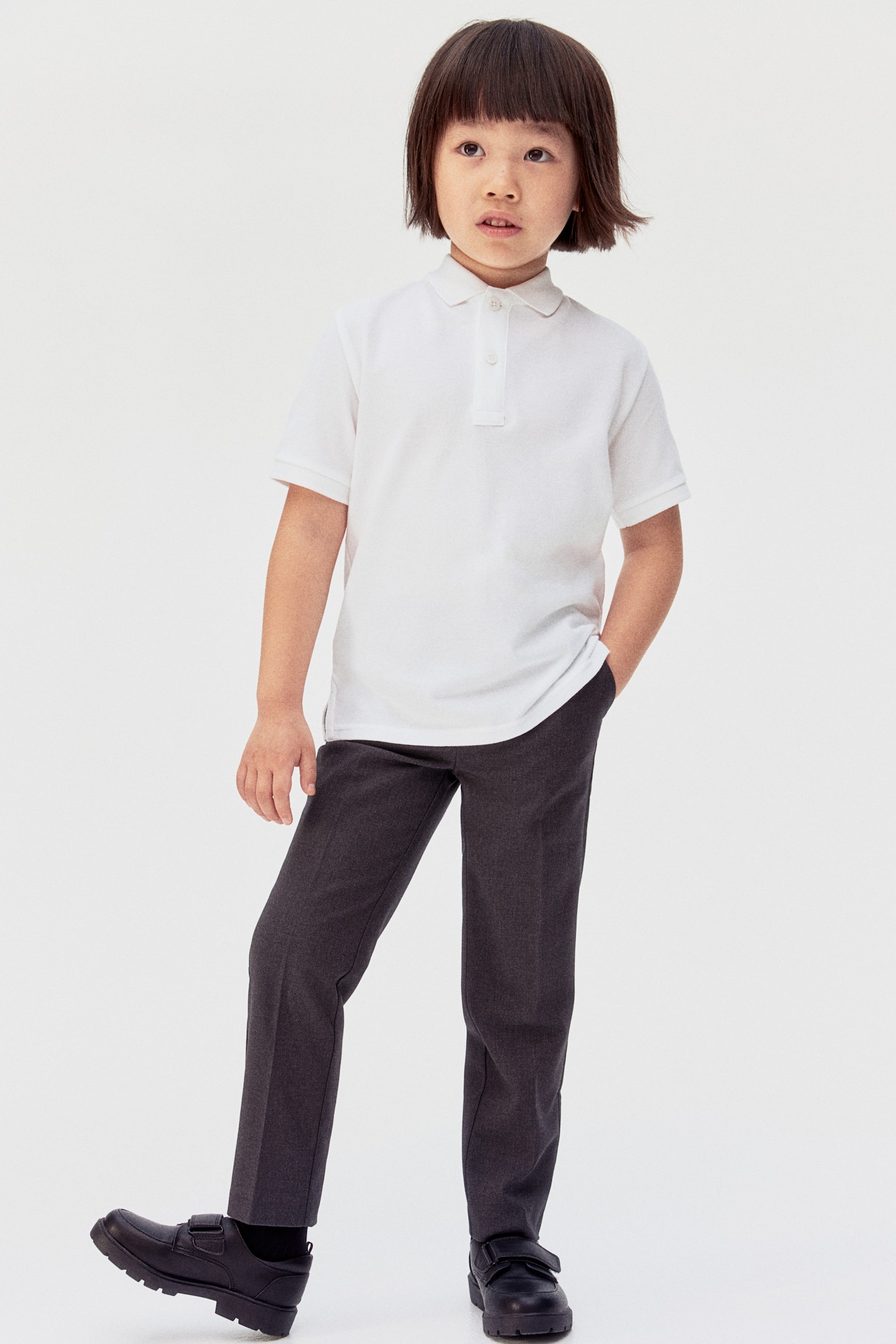 Cotton piqué polo shirt - White - 1