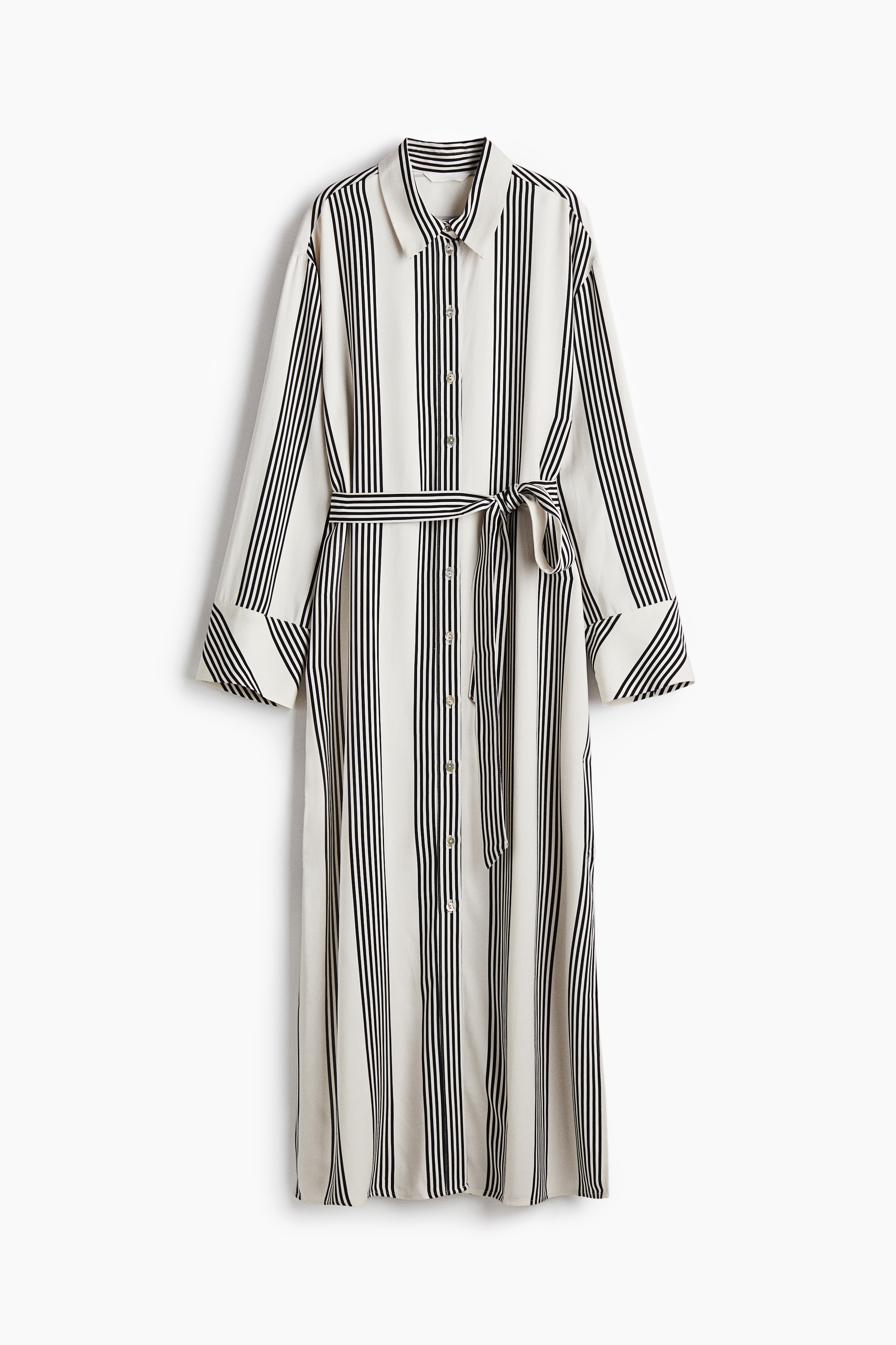 Σεμιζιέ με δετή ζώνη - Λευκό/ριγέ