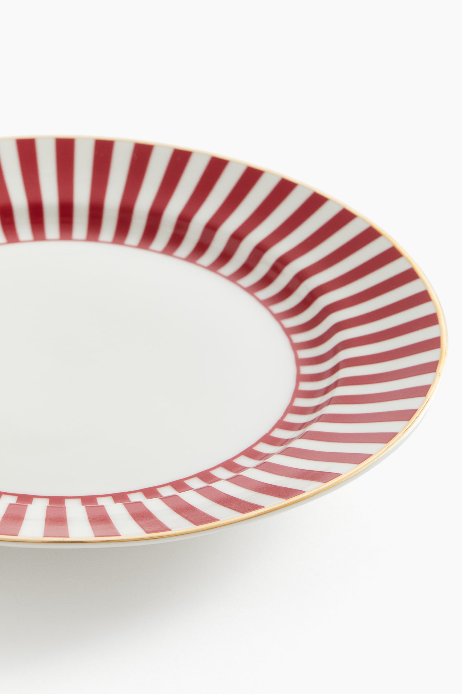 Porcelain medium plate - Red/Striped/Black/Striped - 4