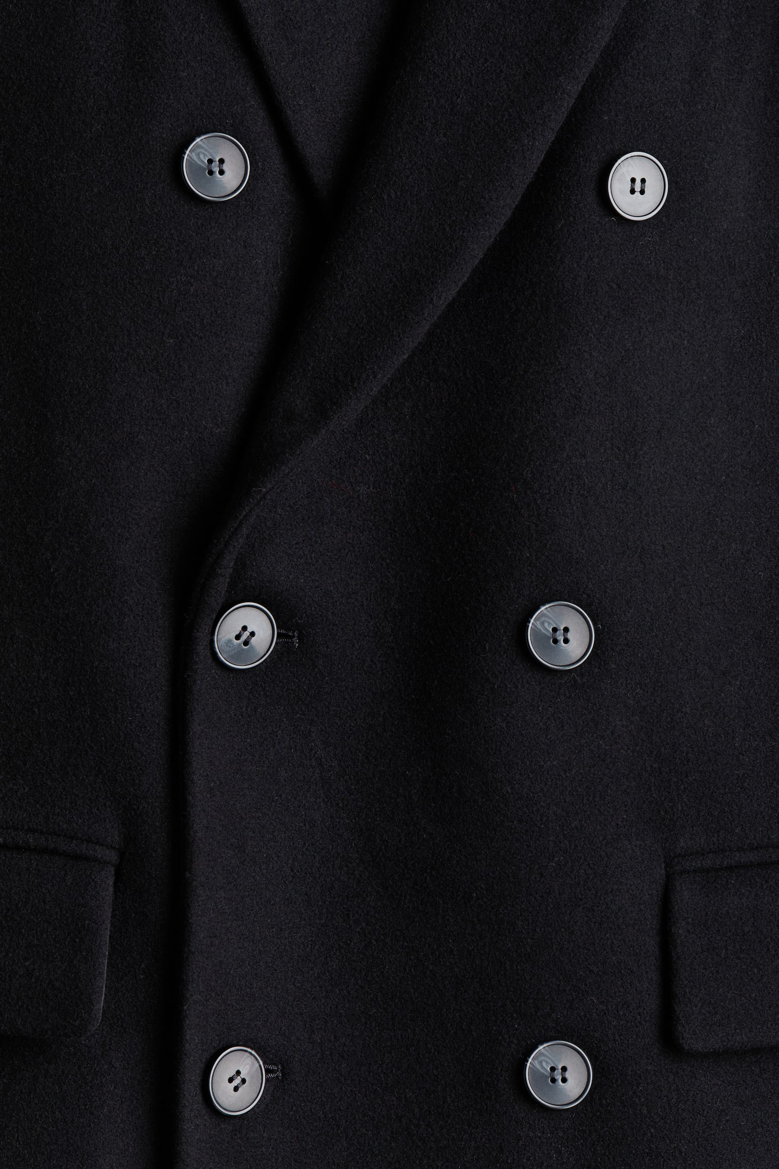 Мужское пальто H&M Double-Breasted Wool-Blend, цвет: Чёрный — фото 7