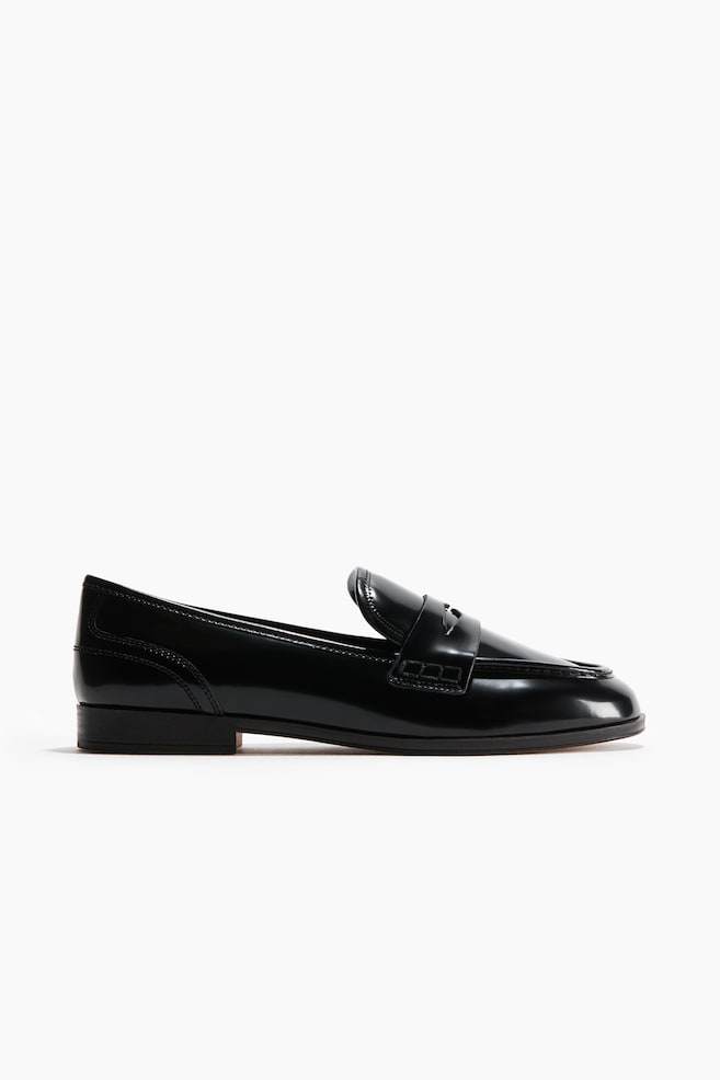 Loafers en cuir - Noir/Marron foncé - 1