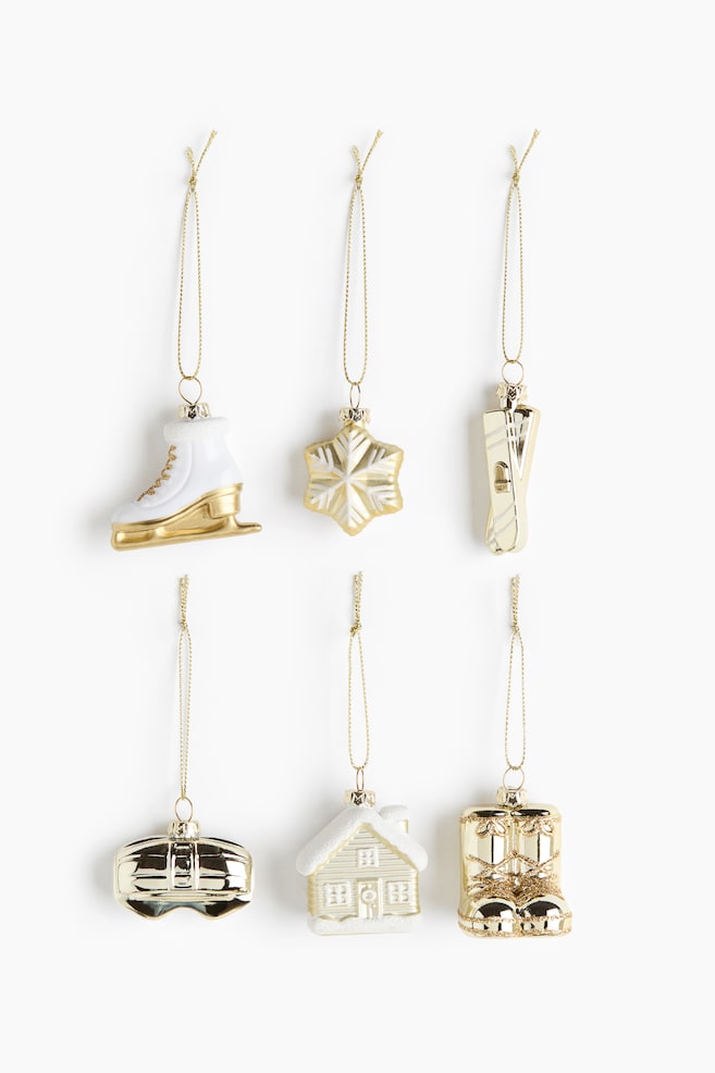 6-pack Christmas Ornaments - Gold-colored/silver-colored/Silver-colored/house - 1