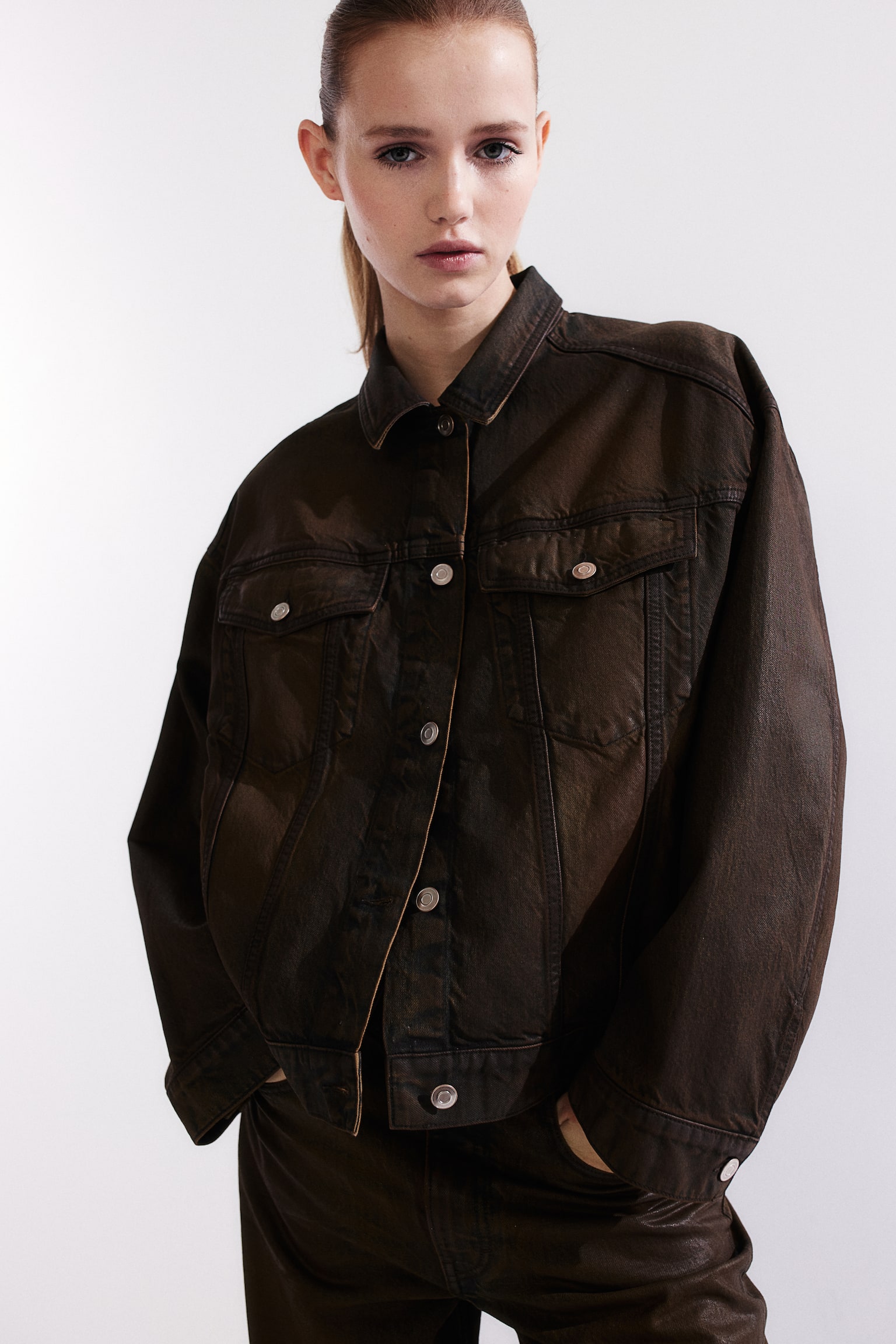 Denim jacket - Dark brown - 5