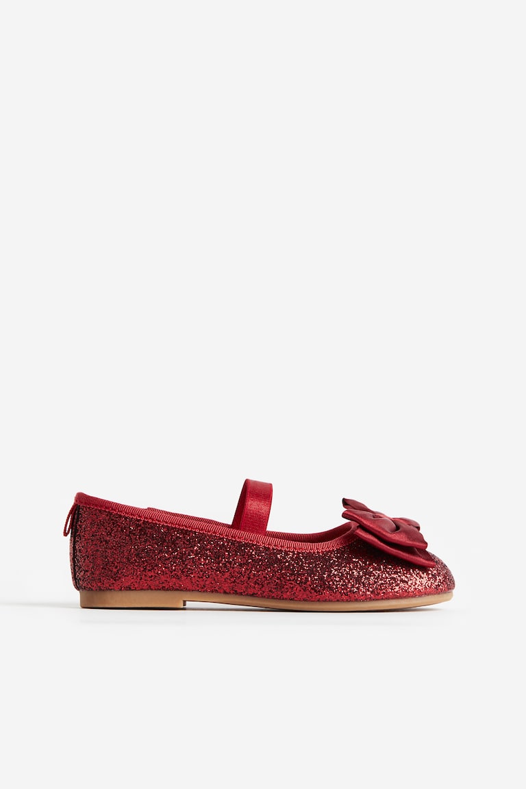 Appliquéd Ballet Flats Red/glitter Kids H&M US