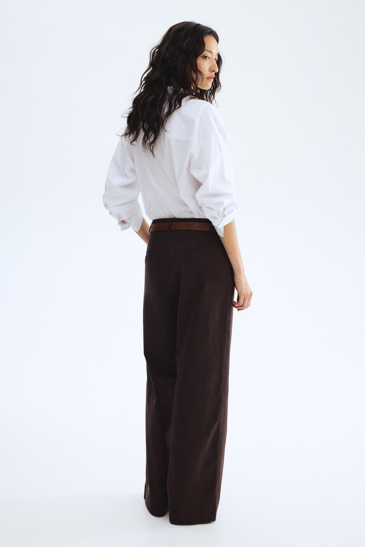 Wide Belted Twill Pants - image 2
