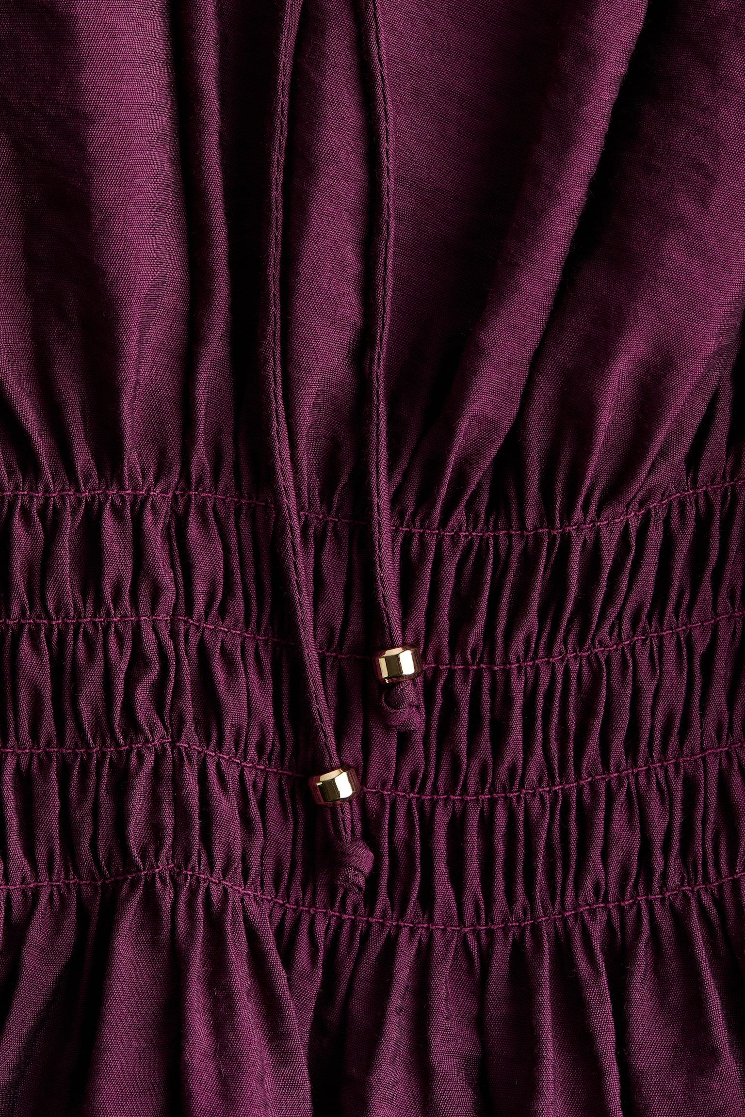 Женская блузка H&M Smocked Blouse, цвет: Тёмный фиолетовый — фото 6