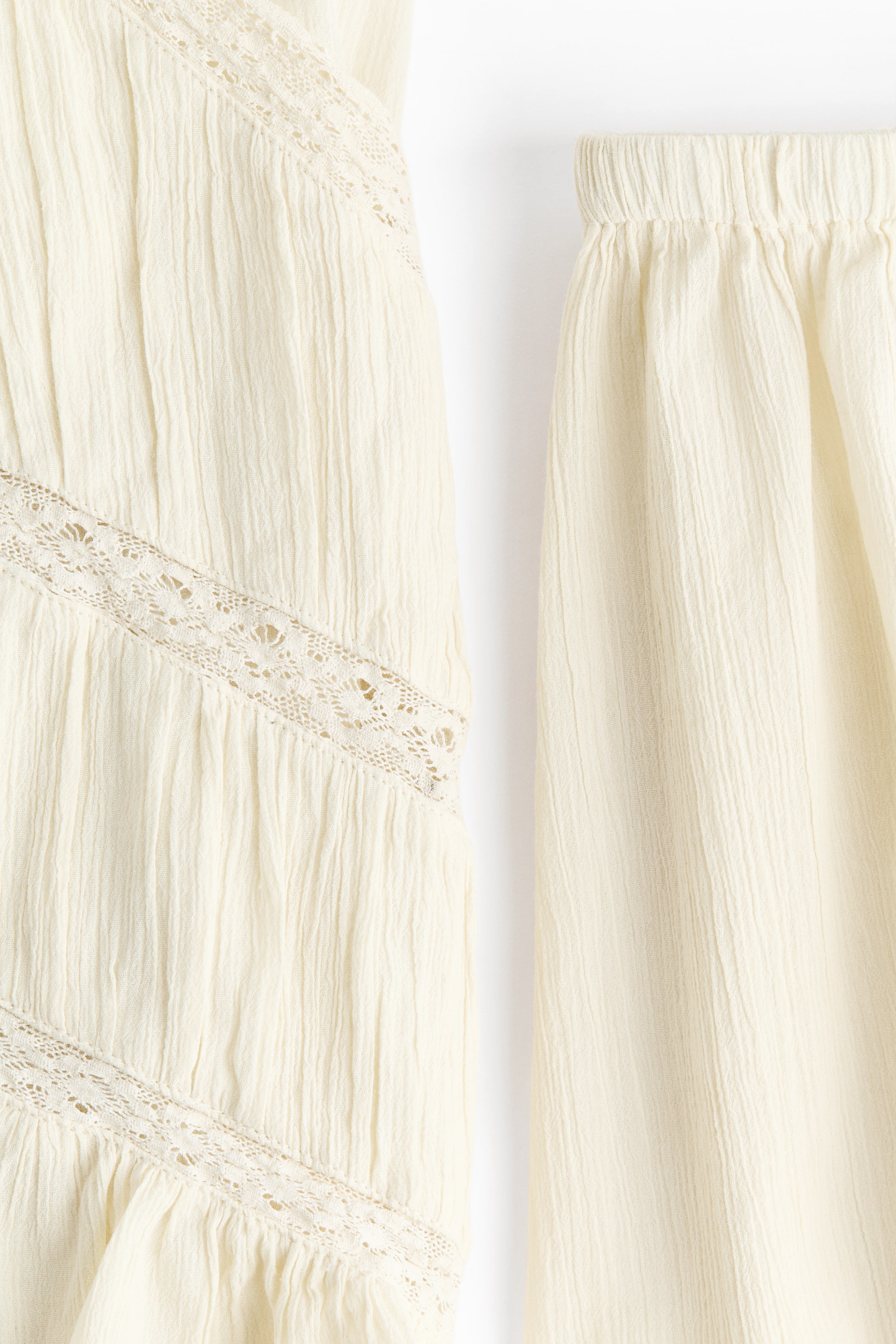 Lace-Detail Cotton Pajamas