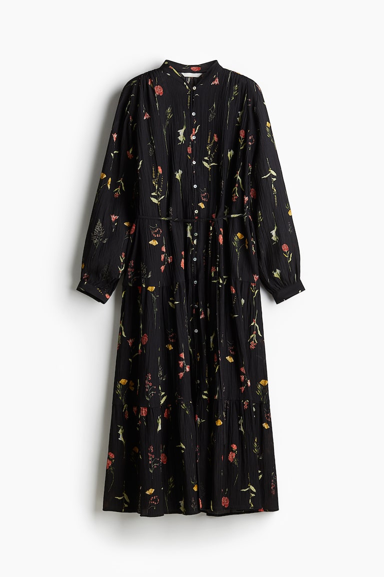 white christmas dresses Moon Dot Crinkle Chiffon Swing Dress, Cream/black – Alembika U.S main image 1