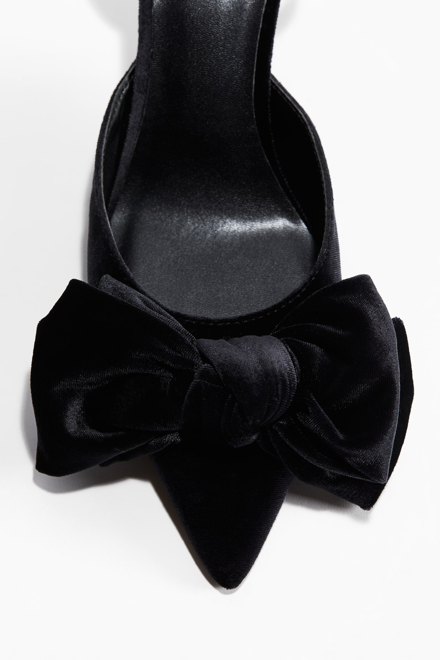 Bow-Detail Velour Pumps - Black/Dark red - 3